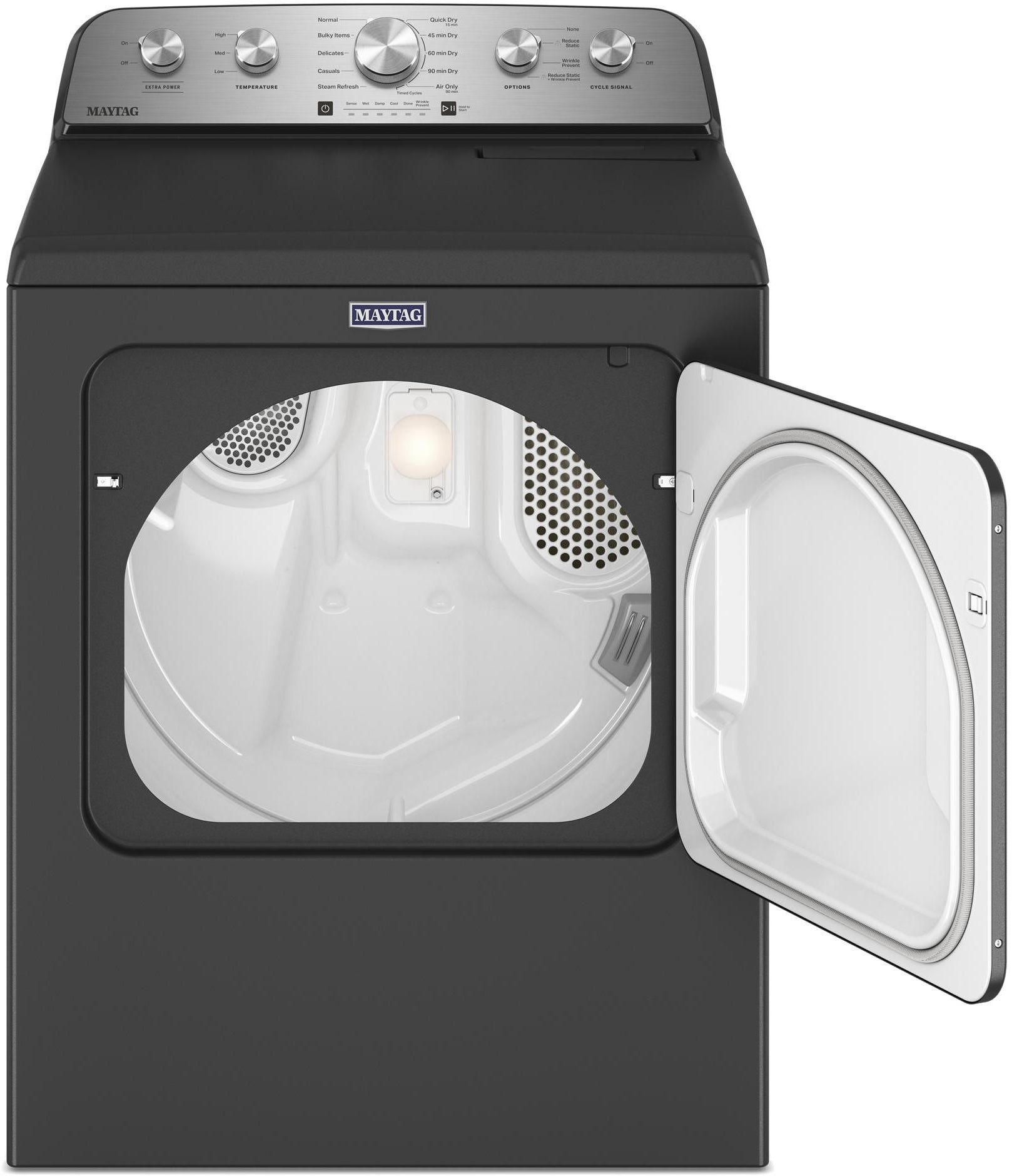 Maytag MED5430PBK 29 Inch Front Load Electric Dryer Volcano Black