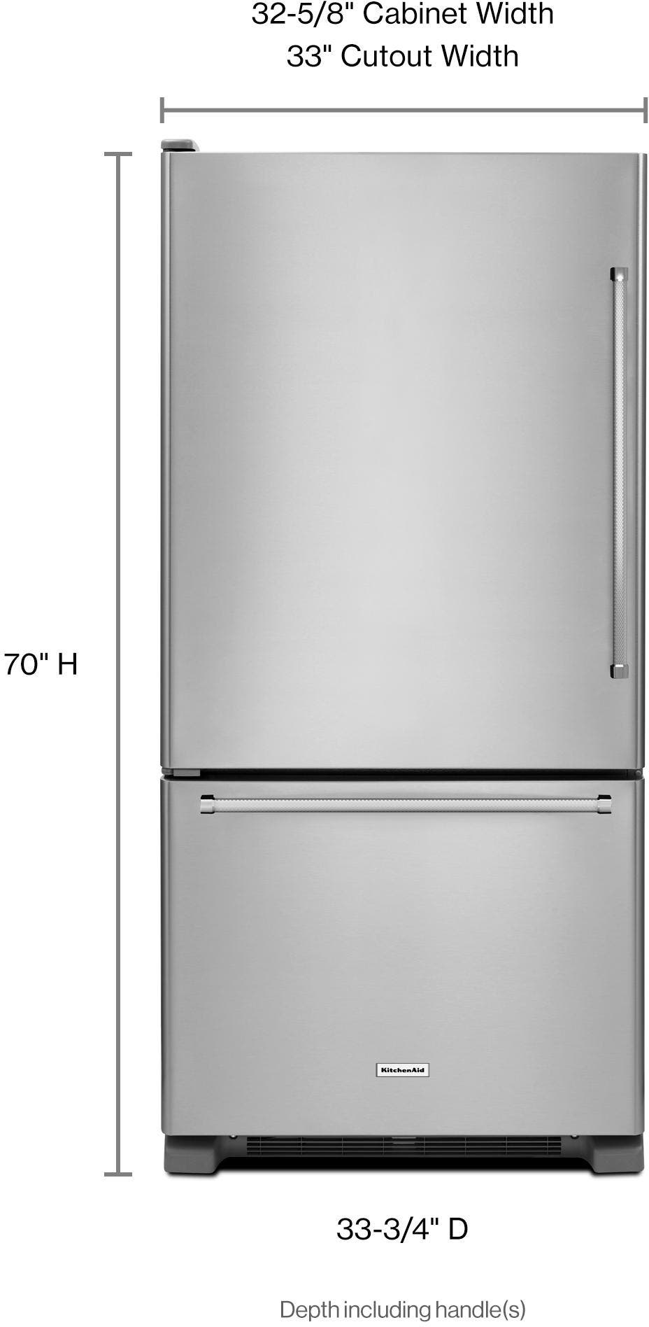 KitchenAid KRBL102ESS Stainless Steel, Left Hinge
