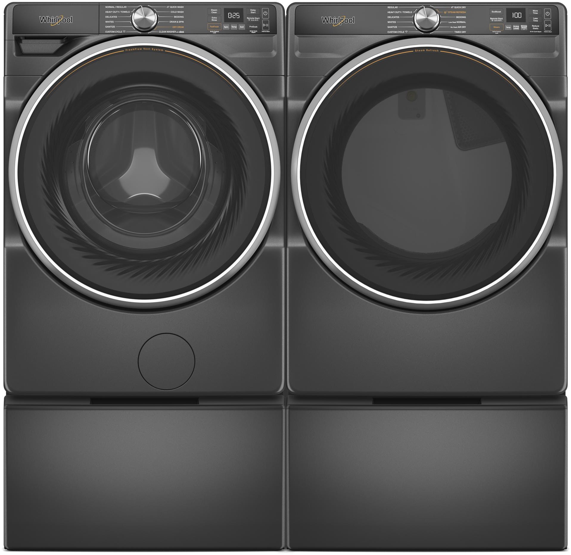 Whirlpool WGD6720RU 27 Inch Smart Gas Dryer Volcano Black