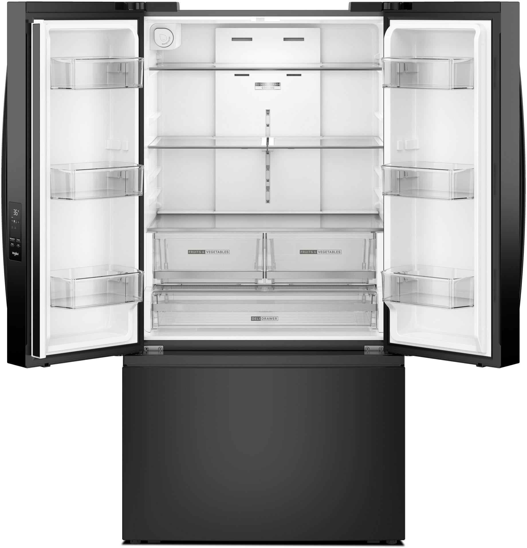 Whirlpool WRFF3336SB 36 Inch Freestanding French Door Bottom Mount