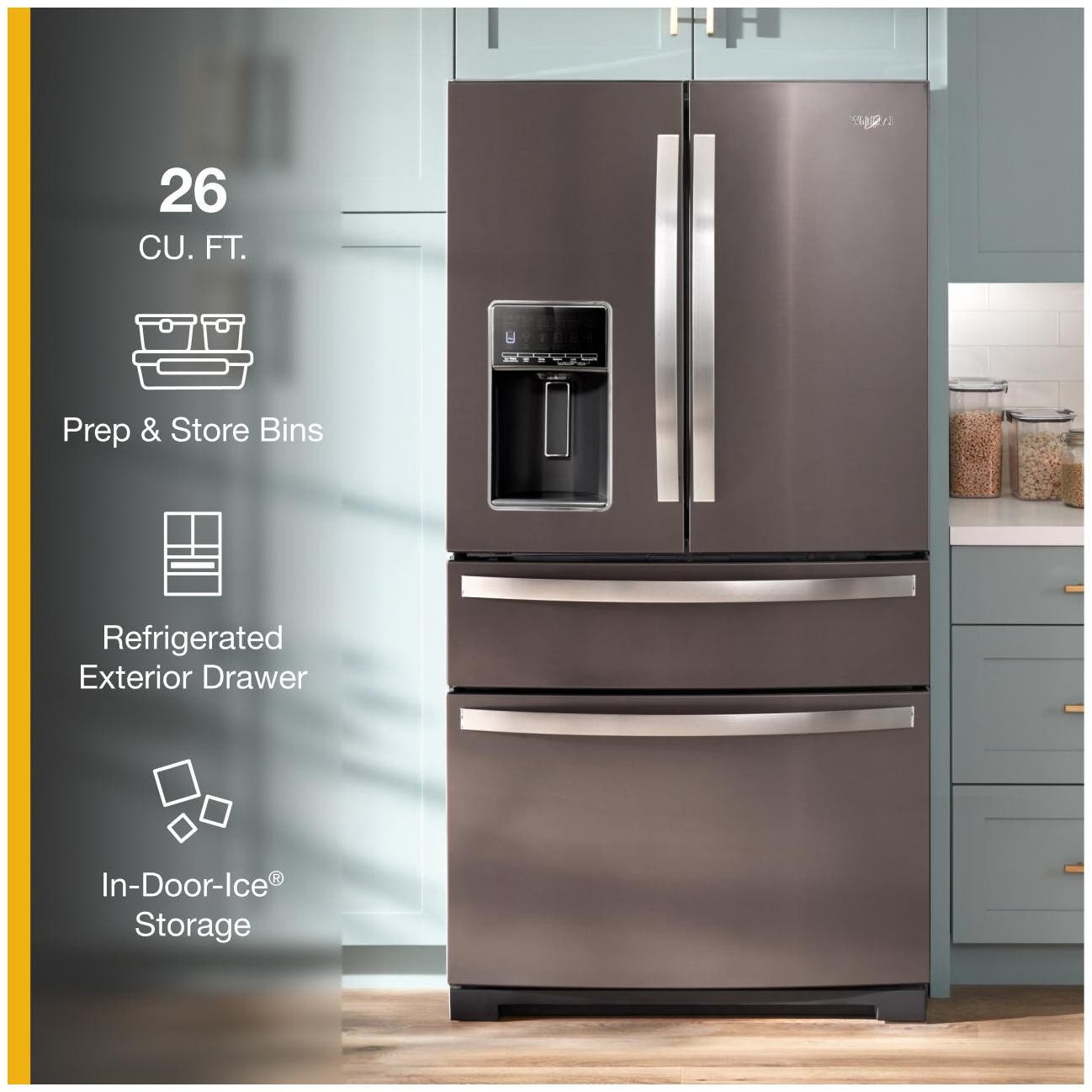 Whirlpool WRMF7736PV Fingerprint Resistant Black Stainless Steel