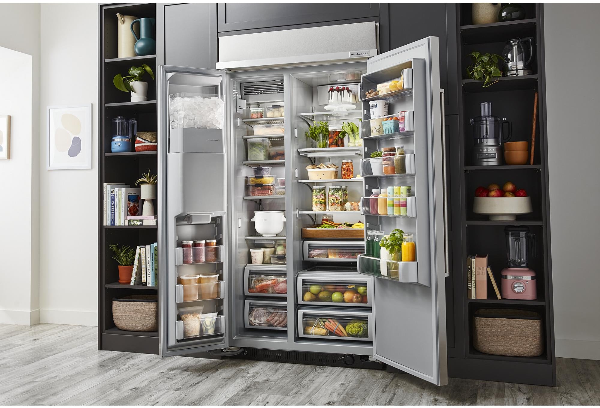 KitchenAid KBSD708MPS 48 Inch Built-In Side-by-Side Refrigerator