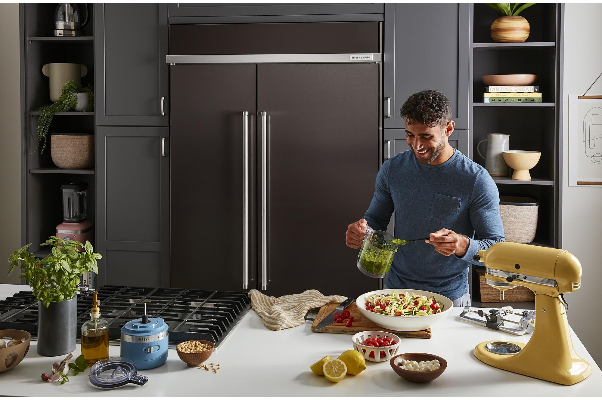 KitchenAid KBSN702MBS 42 Inch Built-In Side by Side Refrigerator