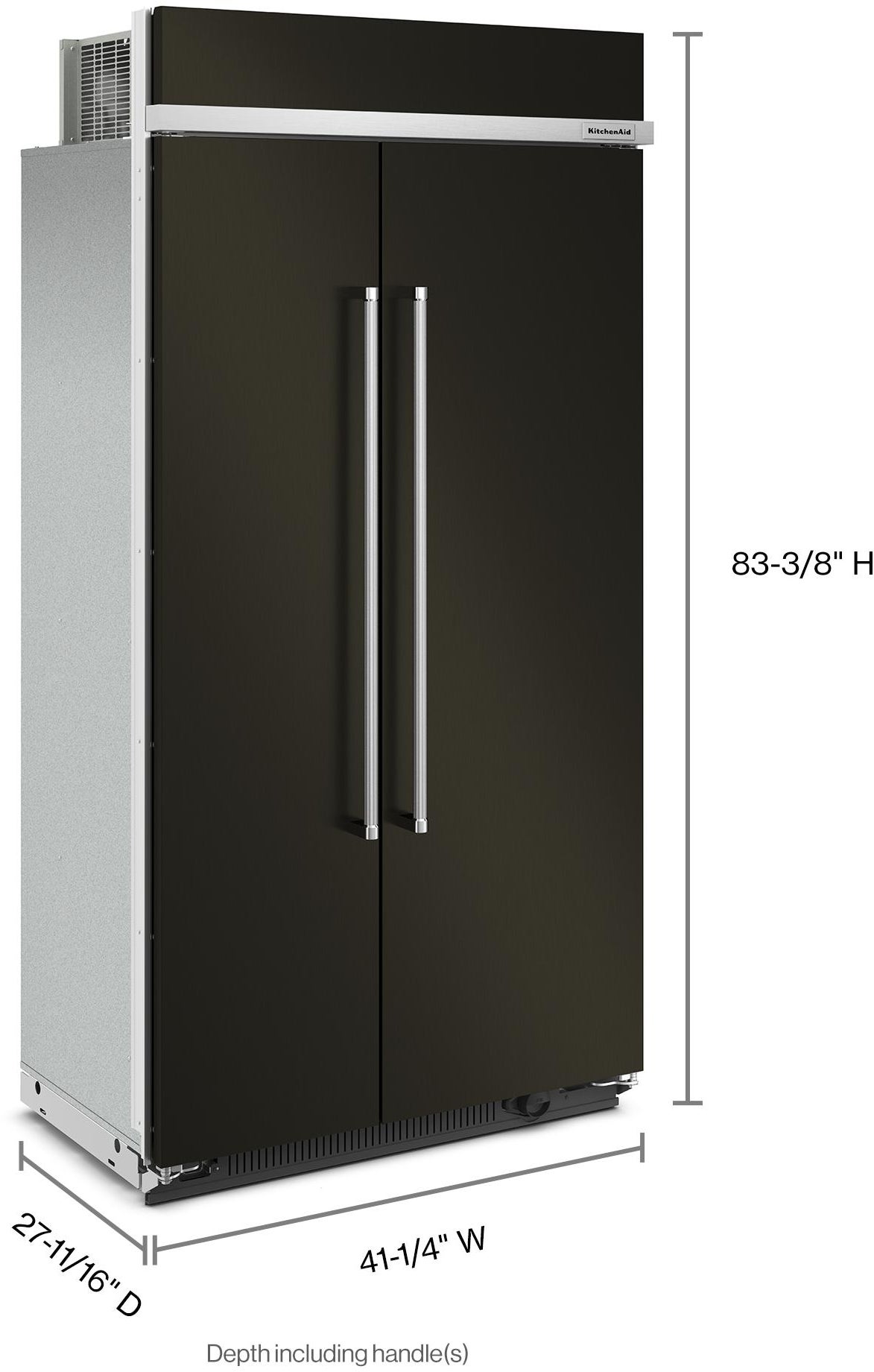 KitchenAid KBSN702MBS 42 Inch Built-In Side by Side Refrigerator