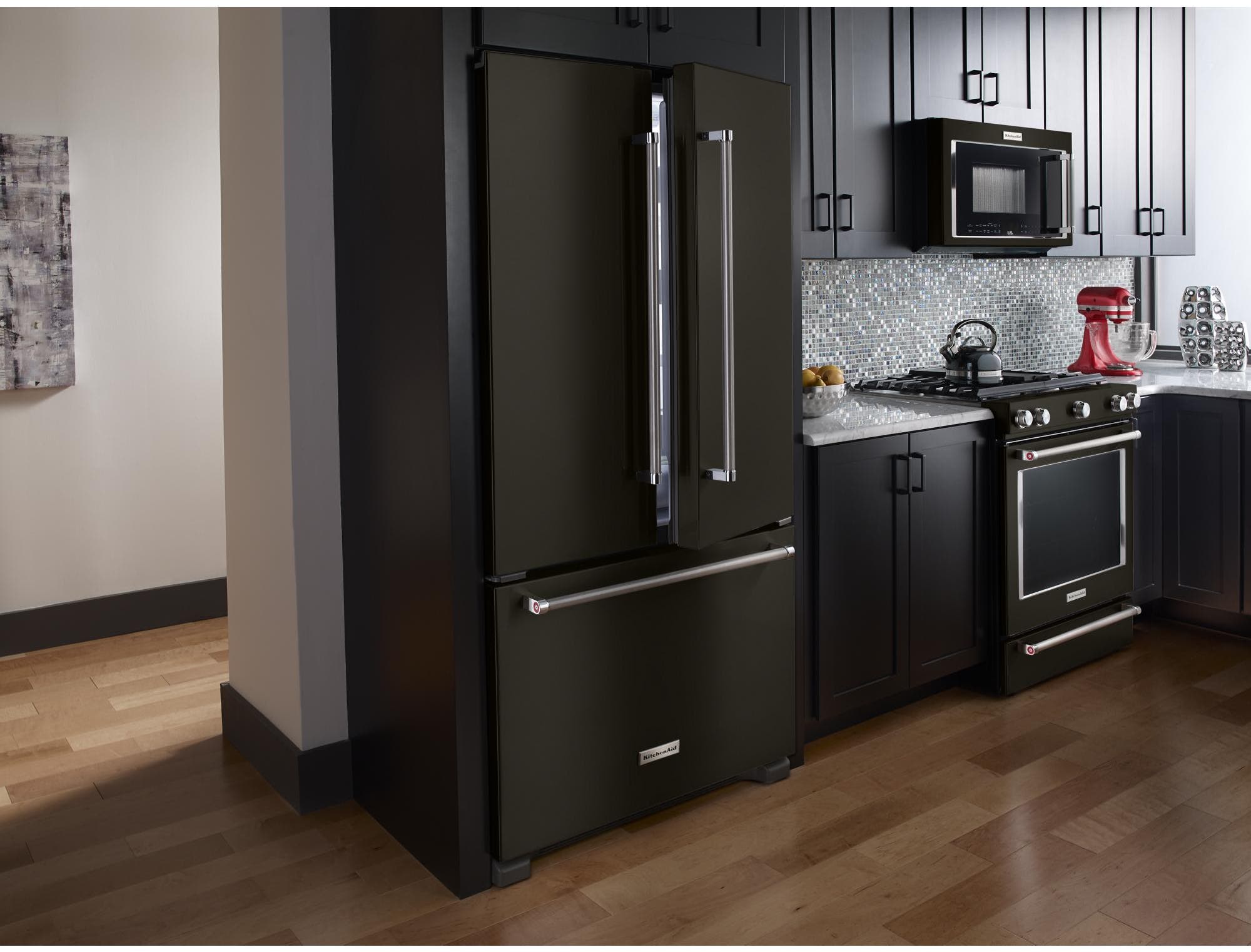 KitchenAid KRFC302EBS Black Stainless Steel, Print Shield