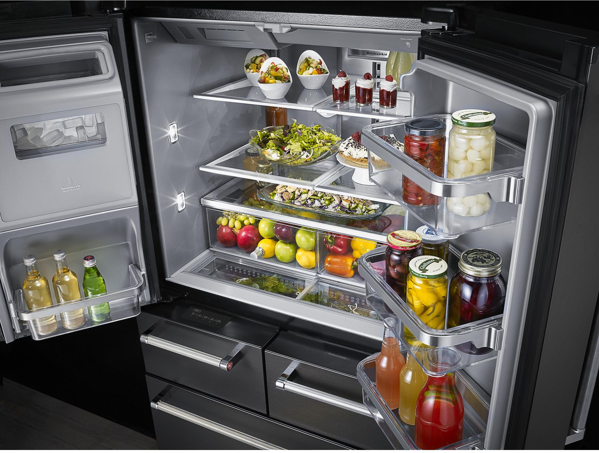 KitchenAid KRMF706EBS Black Stainless Steel, Print Shield