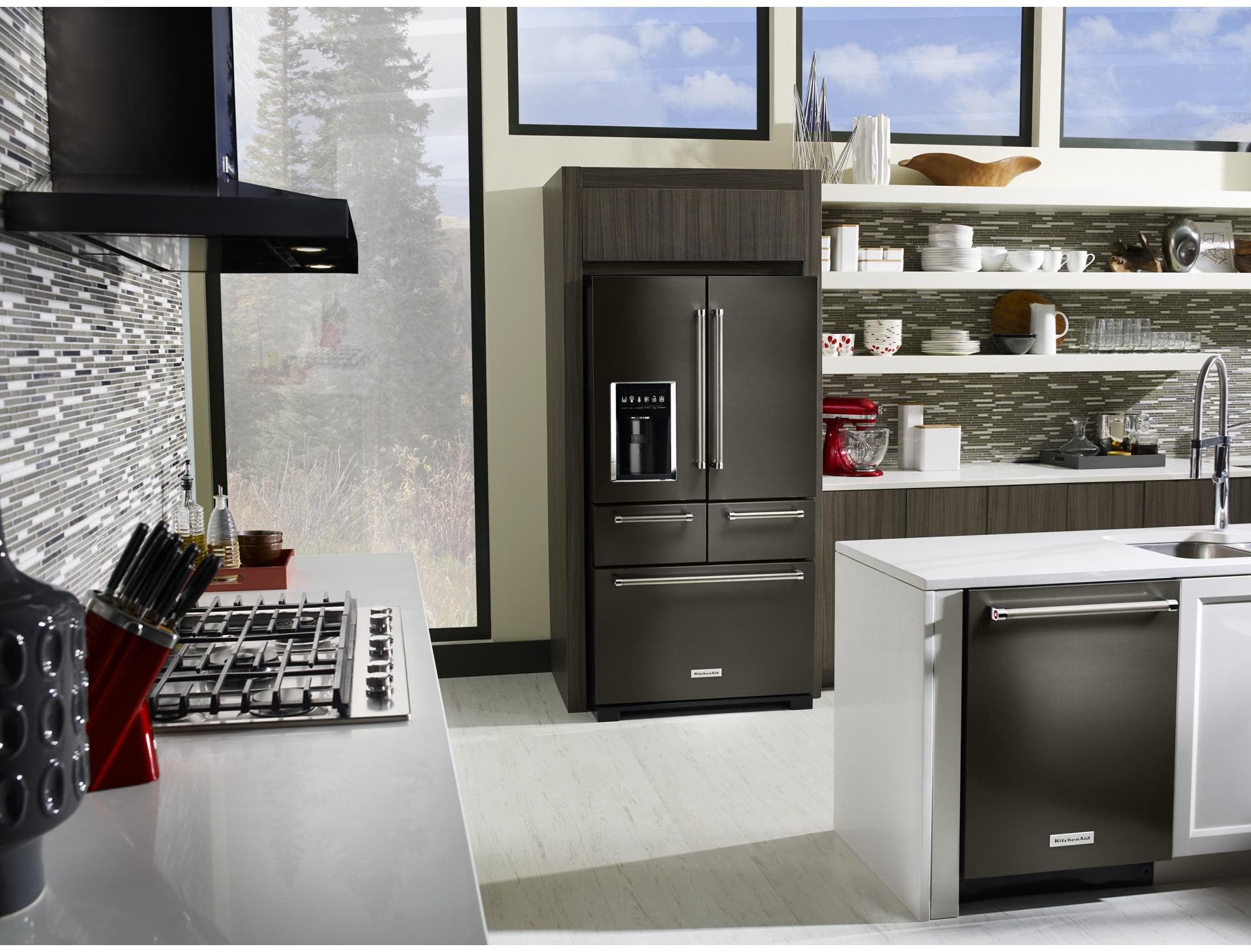 KitchenAid KRMF706EBS Black Stainless Steel, Print Shield