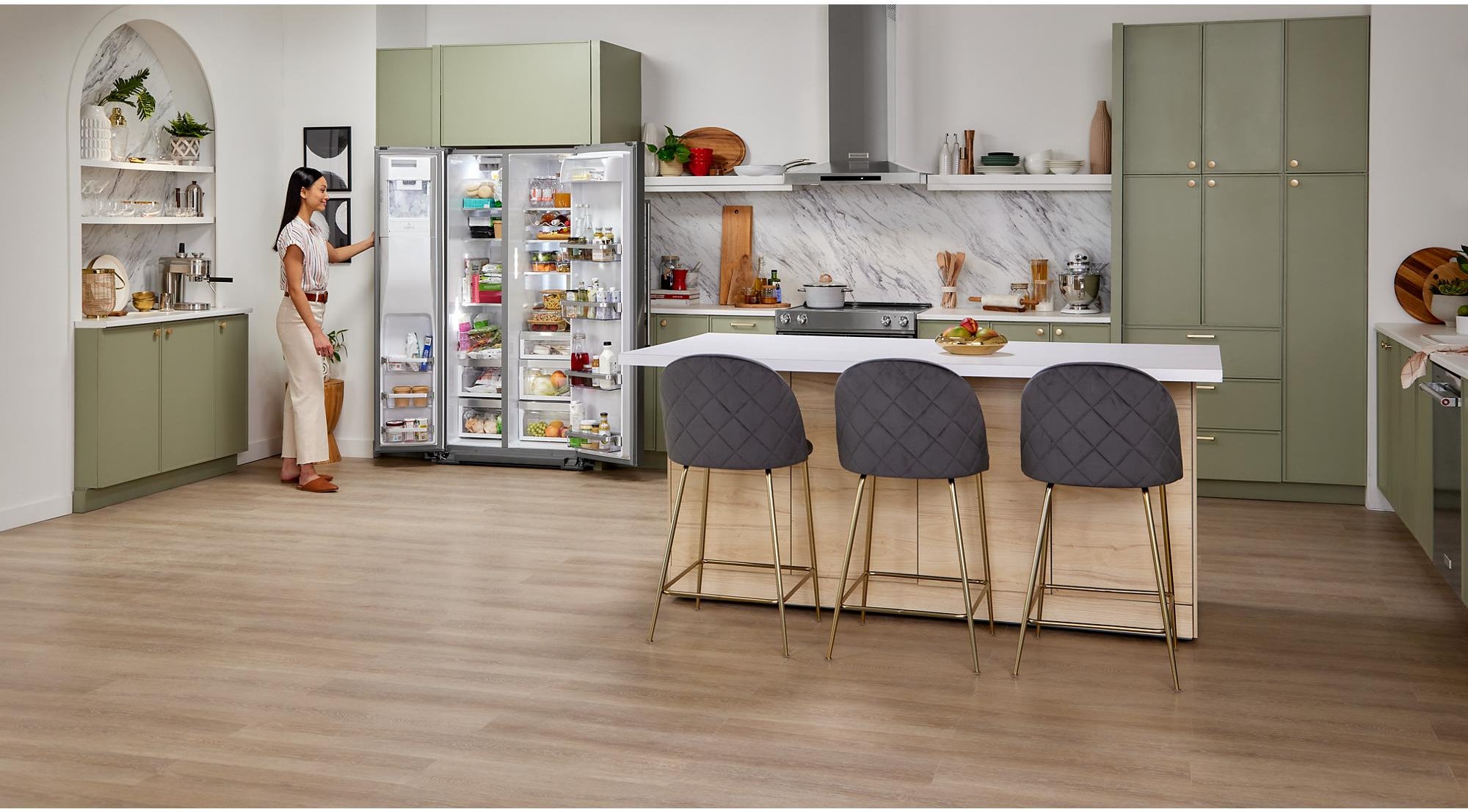 KitchenAid KRSF705HPS 36 Inch Side-by-Side Refrigerator Stainless