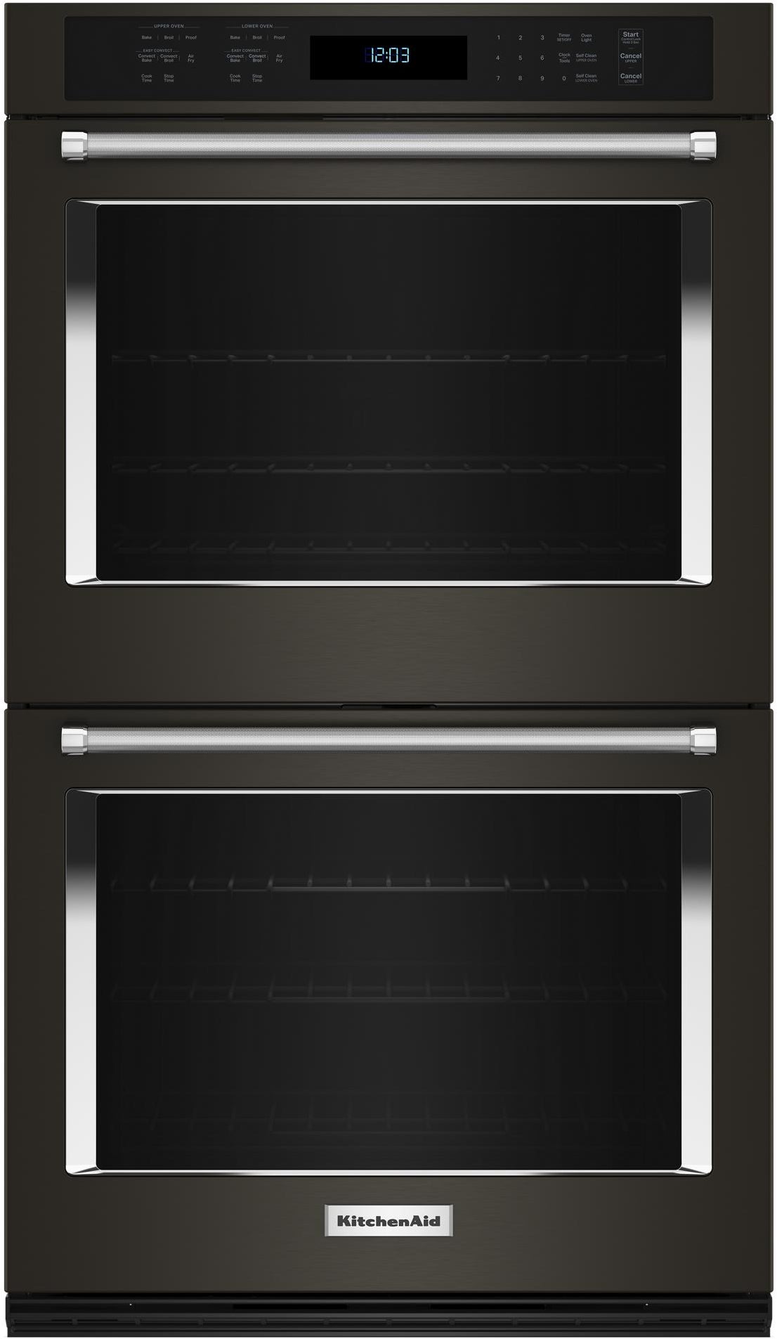 KitchenAid KOED527PBS 27 Inch Double Electric Wall Oven Black