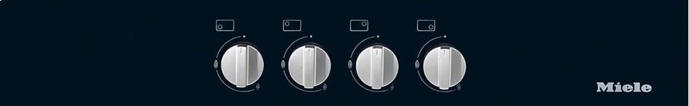 Miele KM3010LP 25 Inch Cooktop with 4 Burners: Black Liquid Propa...