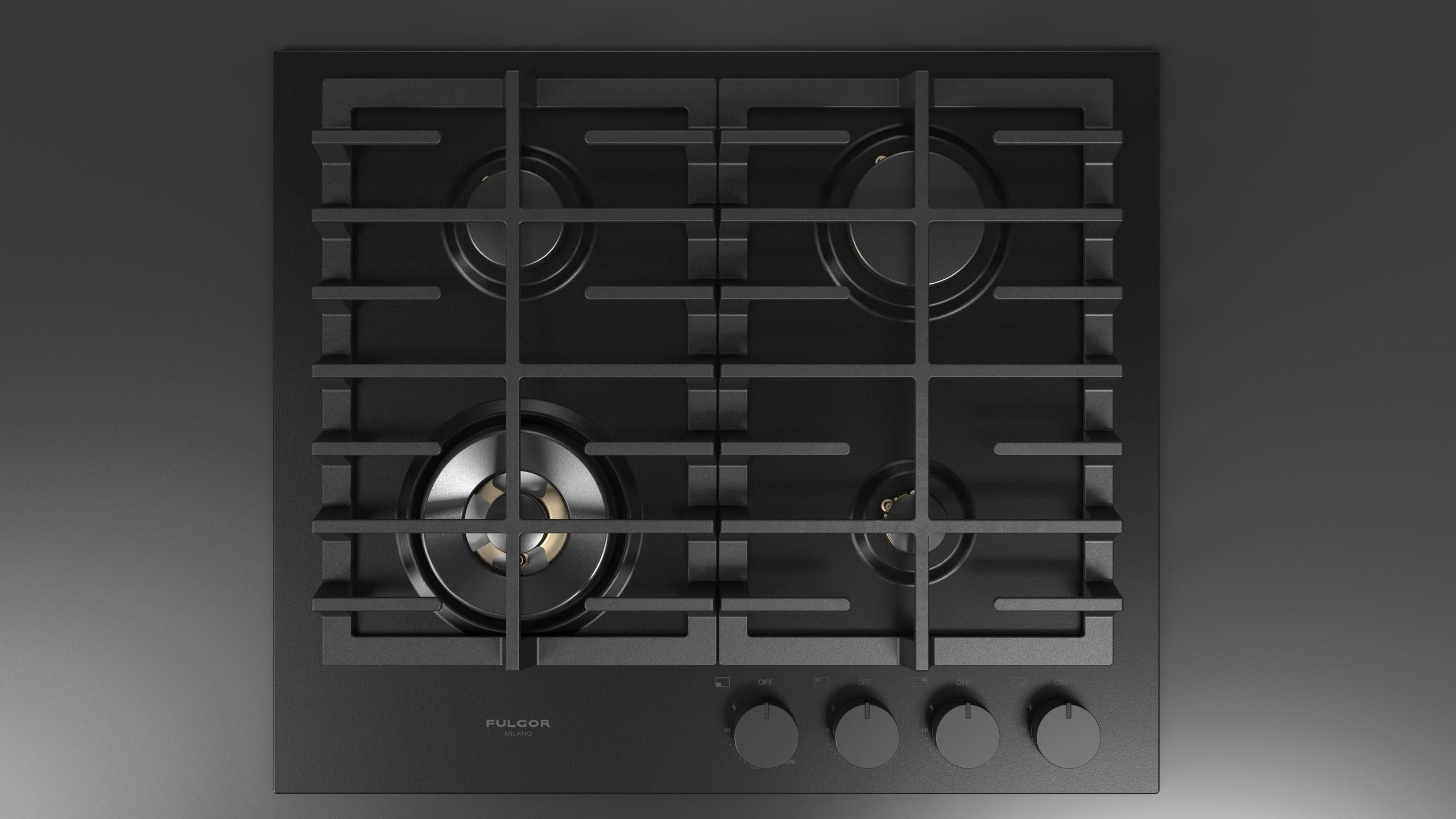 Fulgor Milano F4MGK24MB1 24 Inch Gas Cooktop Matte Black