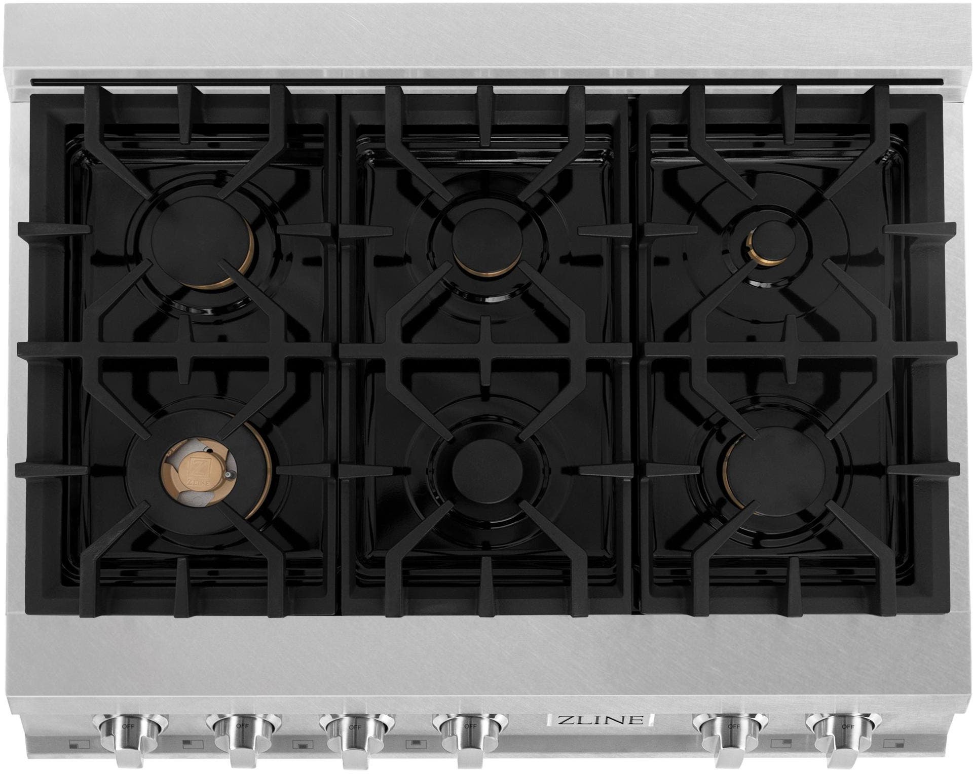 Zline RTSBRGR36 Durasnow Stainless Steel With Griddle, Brass Burne...