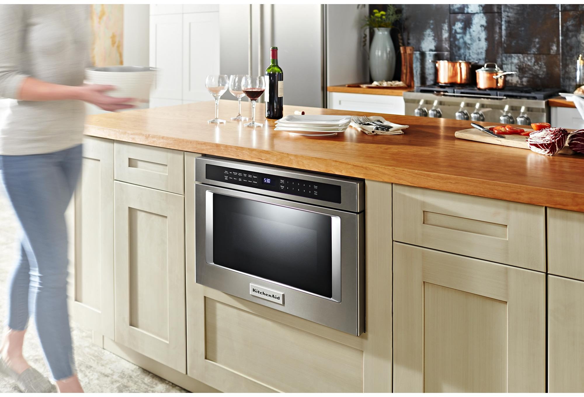 KitchenAid KMBD104GSS 24 Inch Under-Counter Microwave Drawer