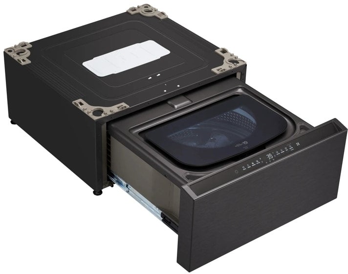 銀狼 LBDQ LG WD405CB 1.0 Cu. Ft. Sidekick Pedestal Washer: Brushed Black