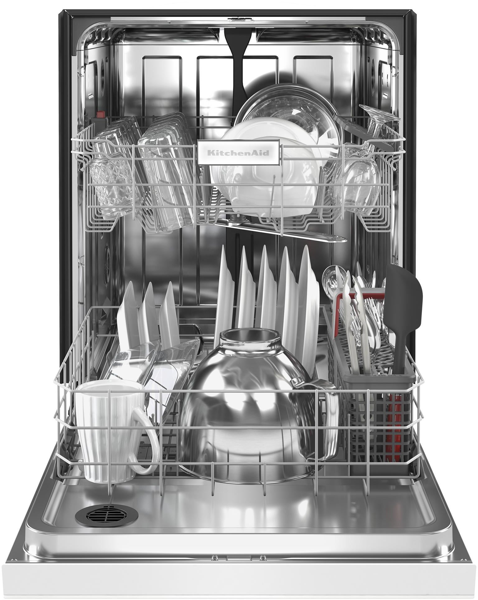 KitchenAid KDFE104KWH 24 Inch Built-In Dishwasher: White