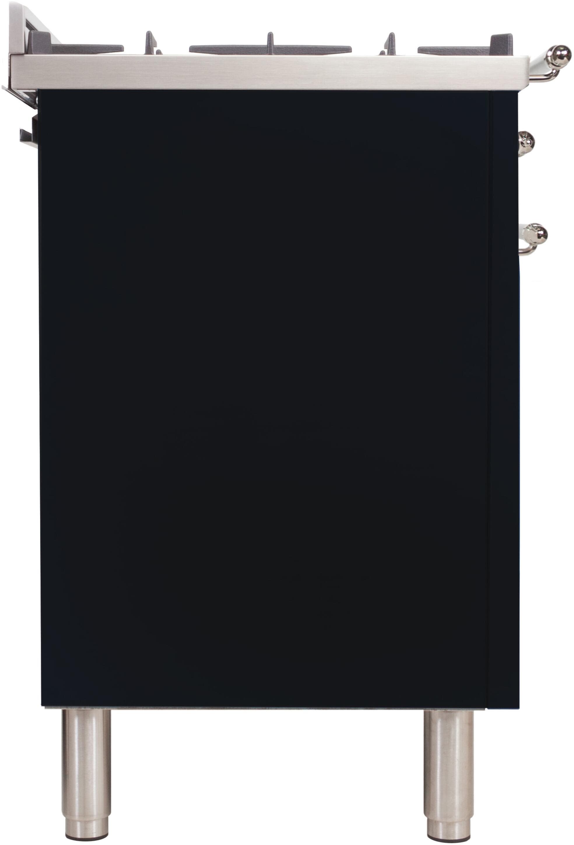 Ilve UPN90FDVGGNXLP Liquid Propane In Glossy Black W/ Chrome Trim