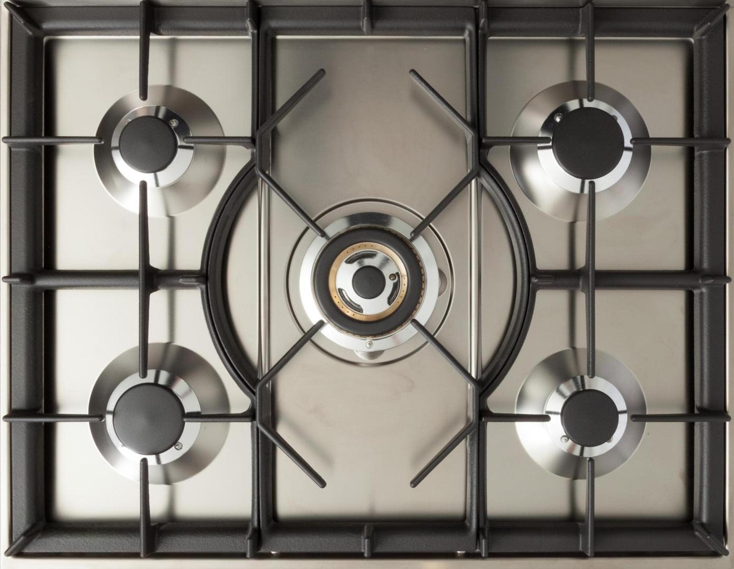 Ilve UPN76DVGGNYLP Liquid Propane In Glossy Black W/ Bronze Trim