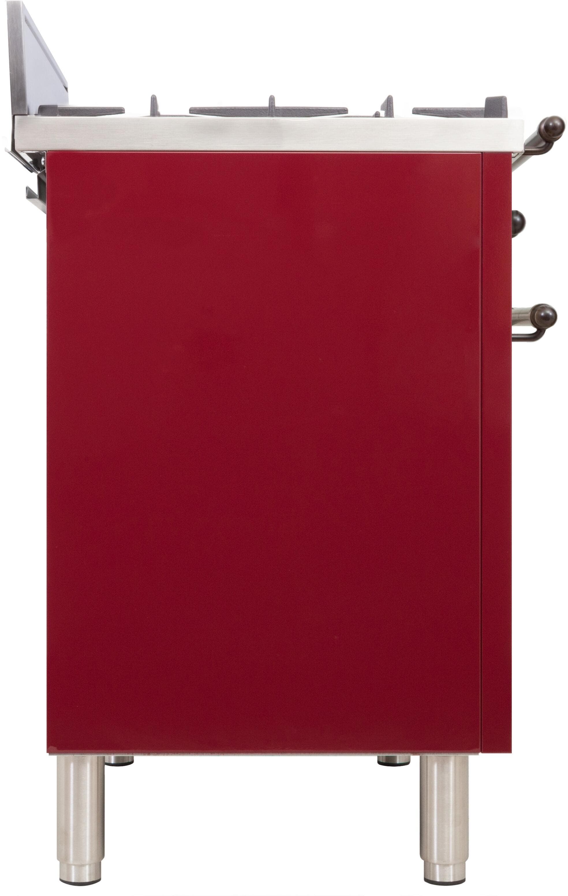 Ilve UPN76DVGGRBYLP Liquid Propane In Burgundy W/ Bronze Trim