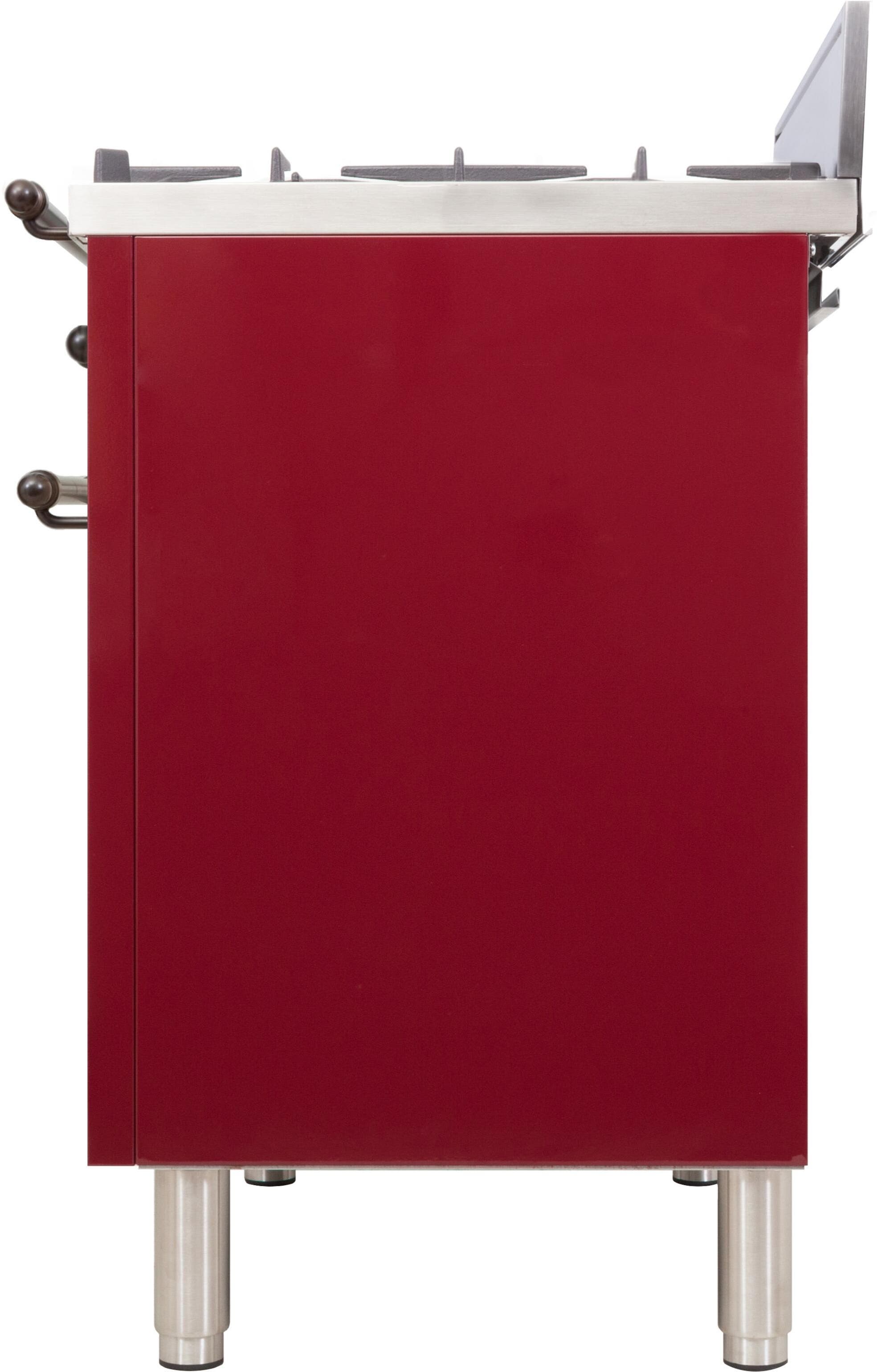 Ilve UPN76DVGGRBYLP Liquid Propane In Burgundy W/ Bronze Trim