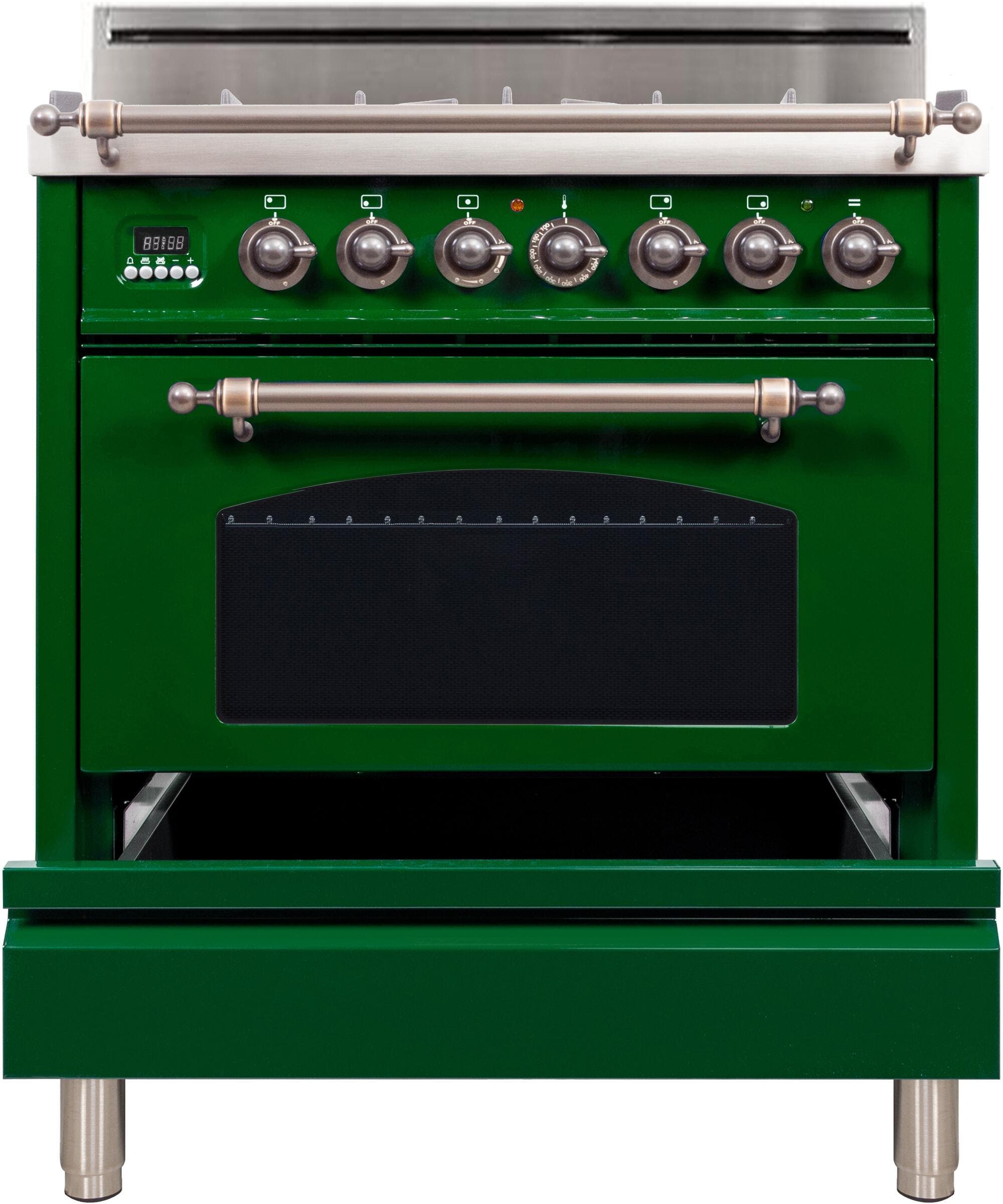 Ilve UPN76DVGGVSYLP Liquid Propane In Emerald Green W/ Bronze Trim