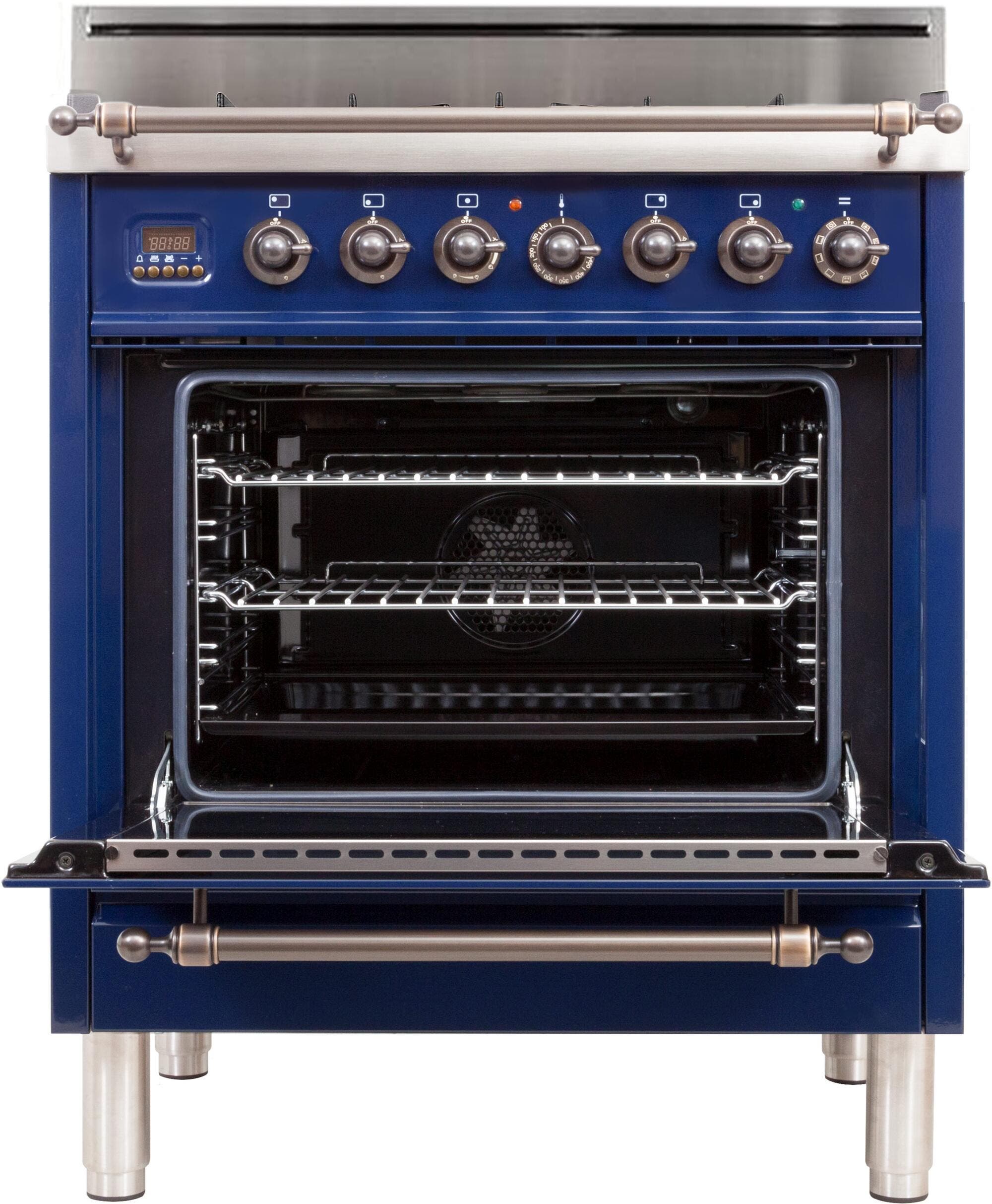 Ilve UPN76DVGGBLYLP Liquid Propane In Midnight Blue W/ Bronze Trim