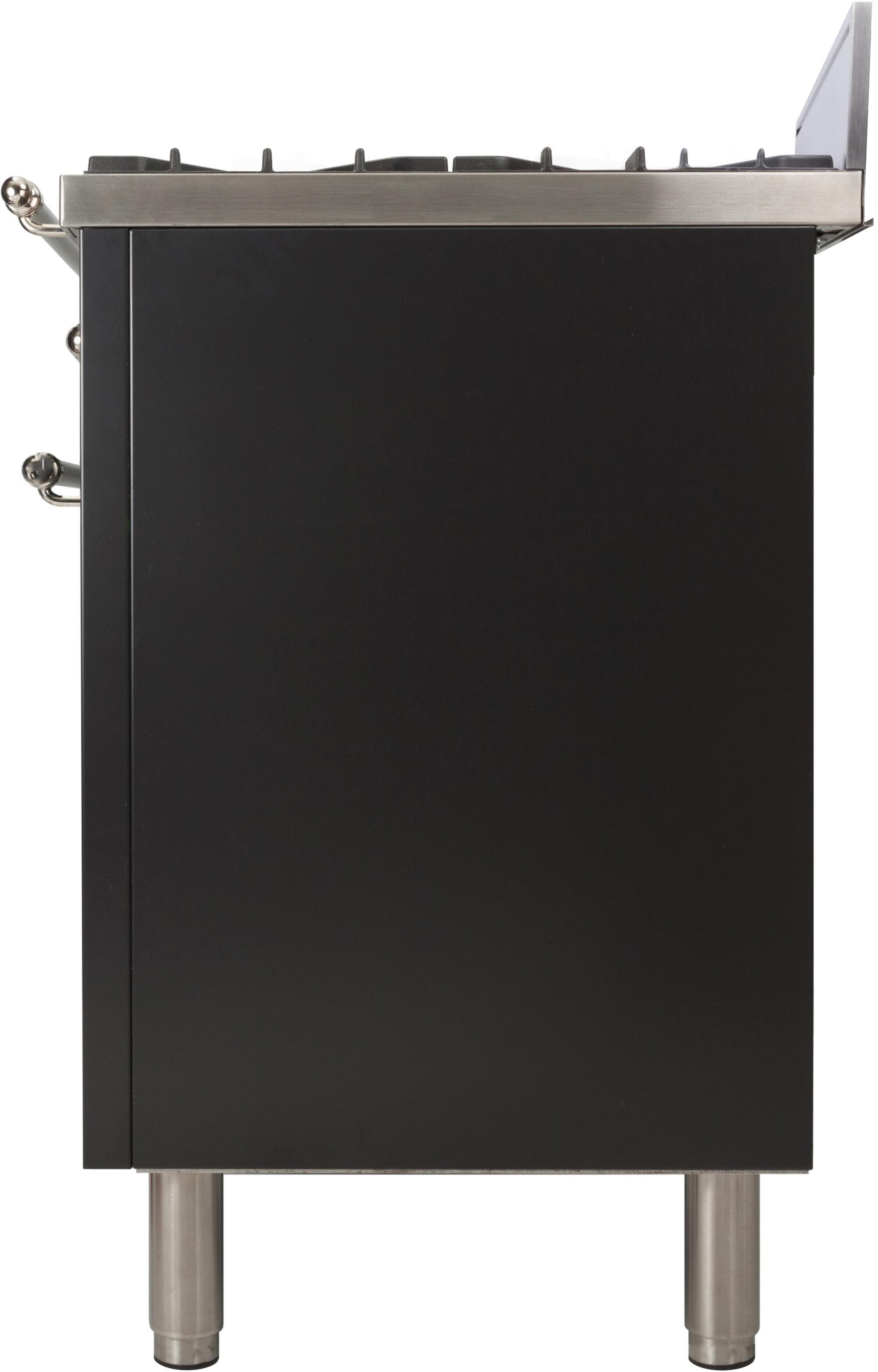 Ilve UPN76DVGGNXLP Liquid Propane In Glossy Black W/ Chrome Trim