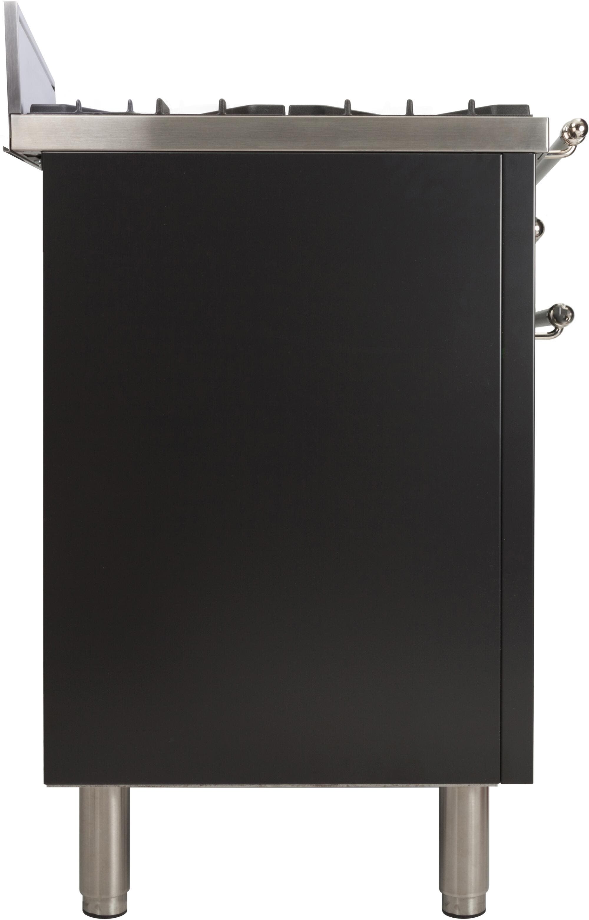 Ilve UPN76DVGGNXLP Liquid Propane In Glossy Black W/ Chrome Trim