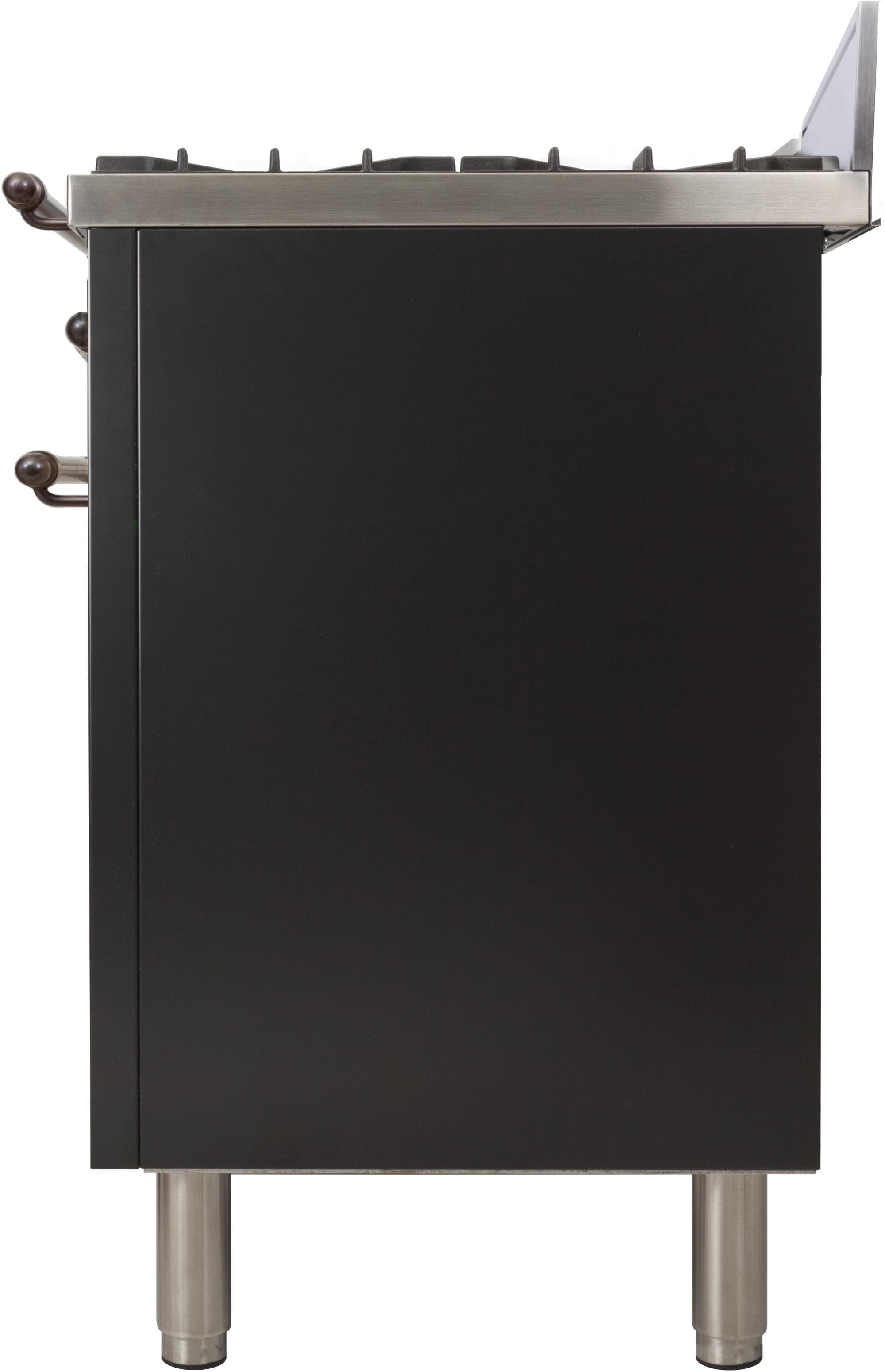 Ilve UPN76DVGGNYLP Liquid Propane In Glossy Black W/ Bronze Trim