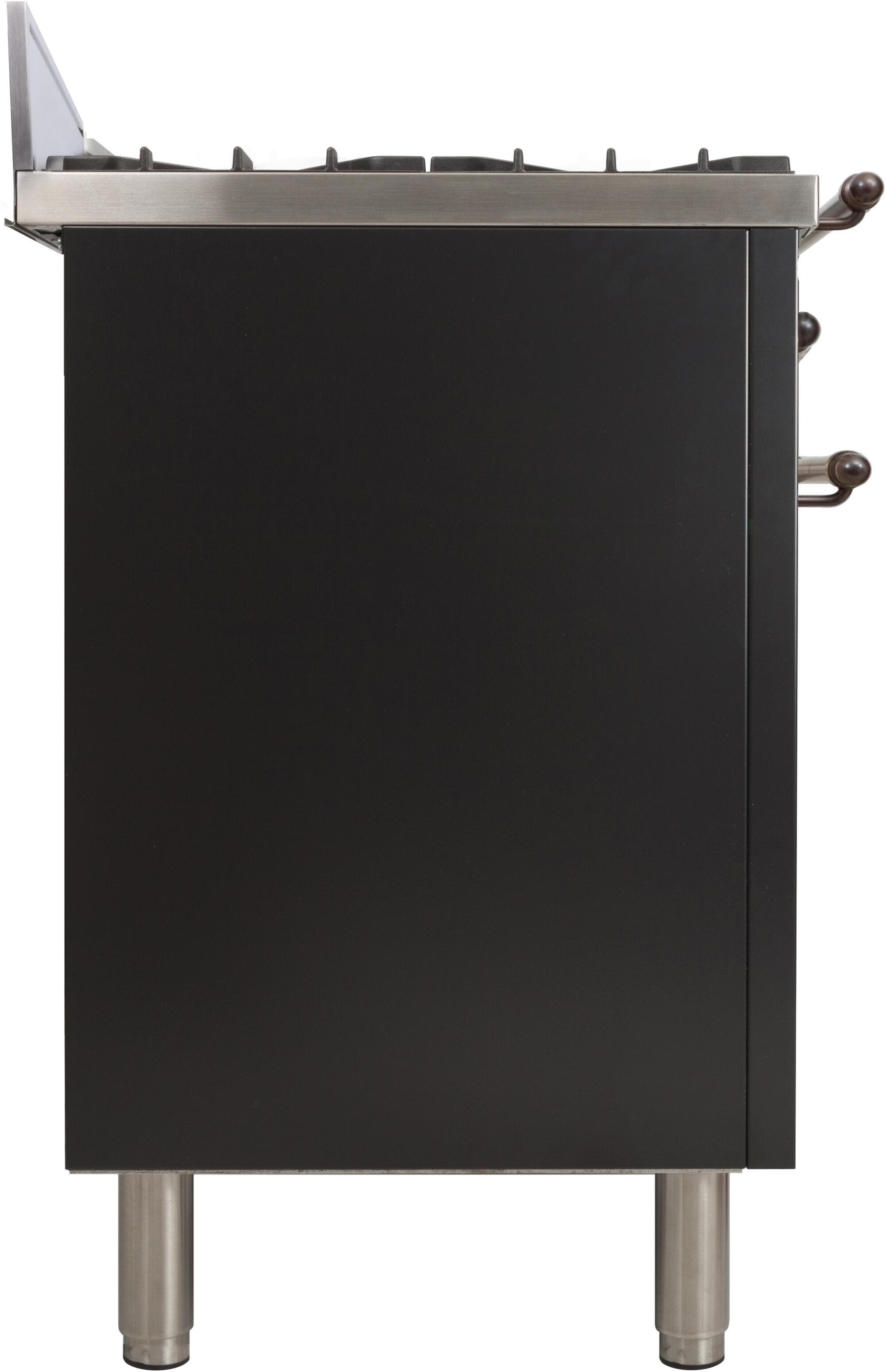 Ilve UPN76DVGGNYLP Liquid Propane In Glossy Black W/ Bronze Trim