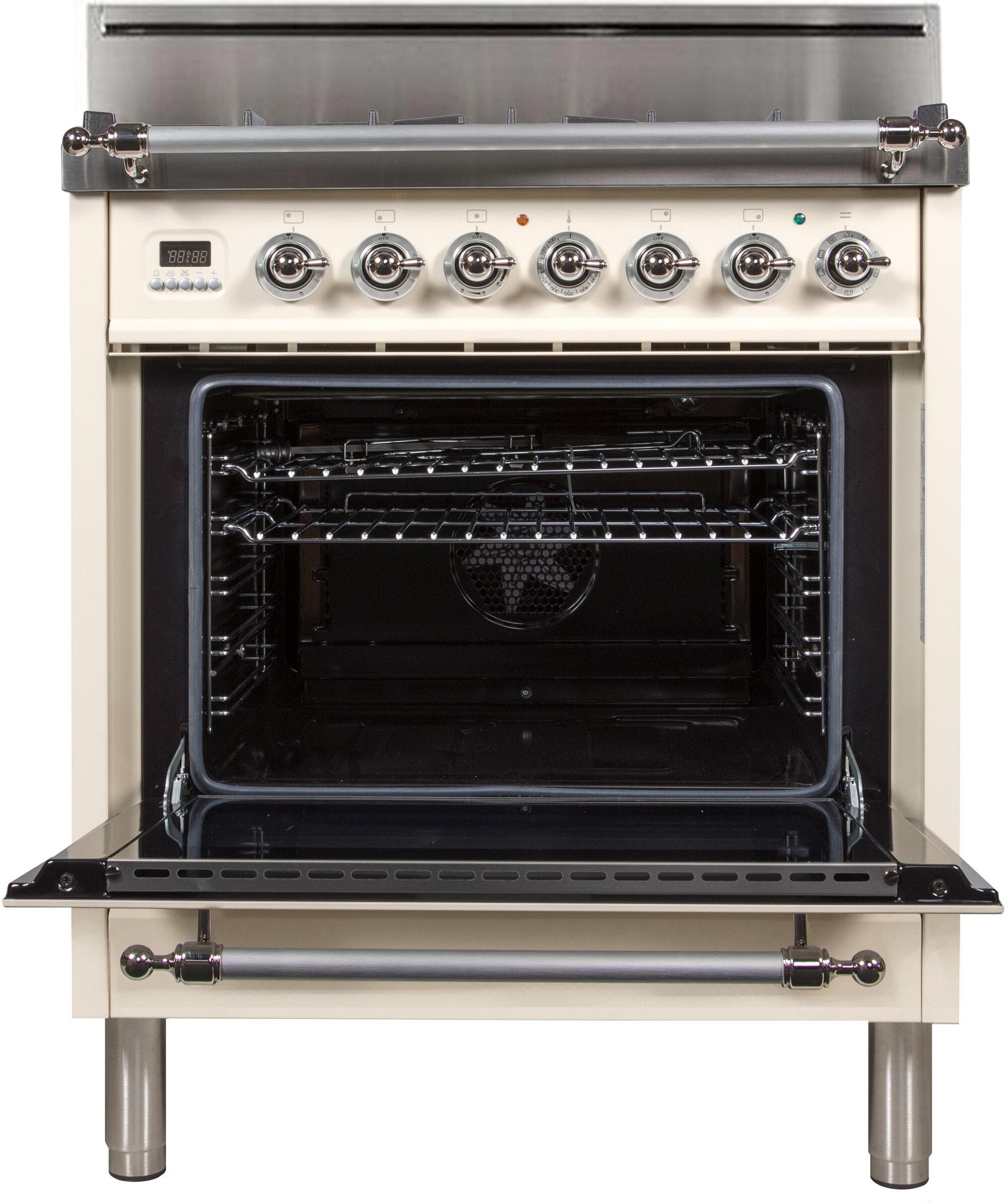 Ilve UPN76DVGGAXLP Liquid Propane In Antique White W/ Chrome Trim