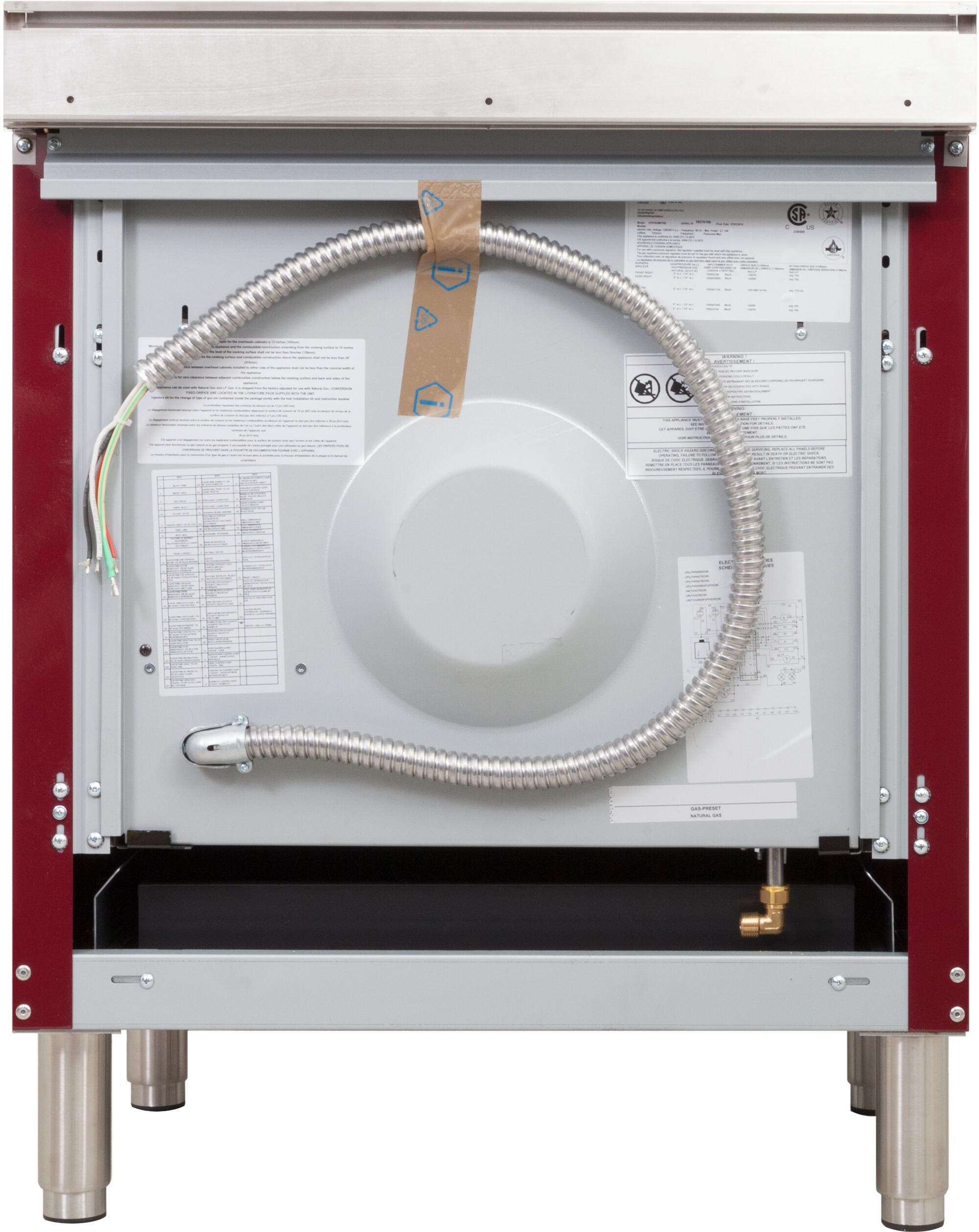 Ilve UPN76DMPRBLP Liquid Propane In Burgundy W/ Brass Trim