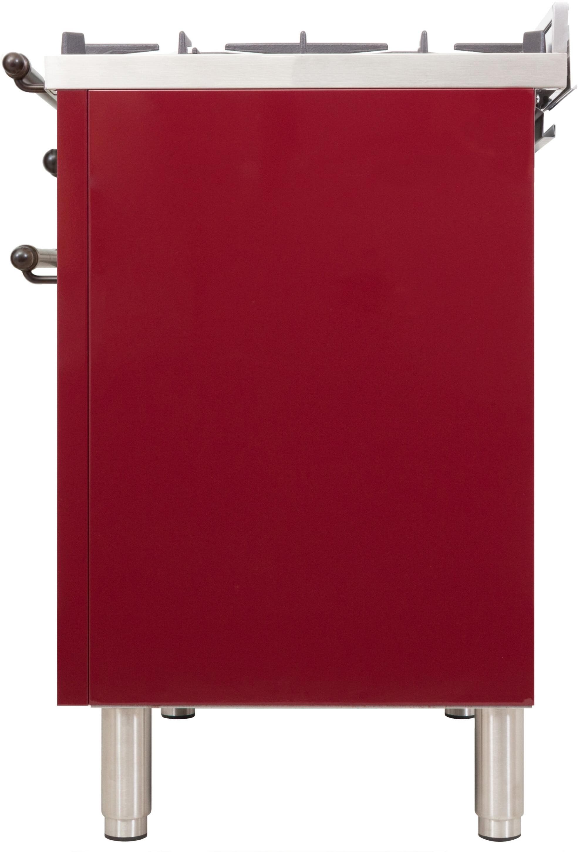 Ilve UPN76DMPRBYLP Liquid Propane In Burgundy W/ Bronze Trim