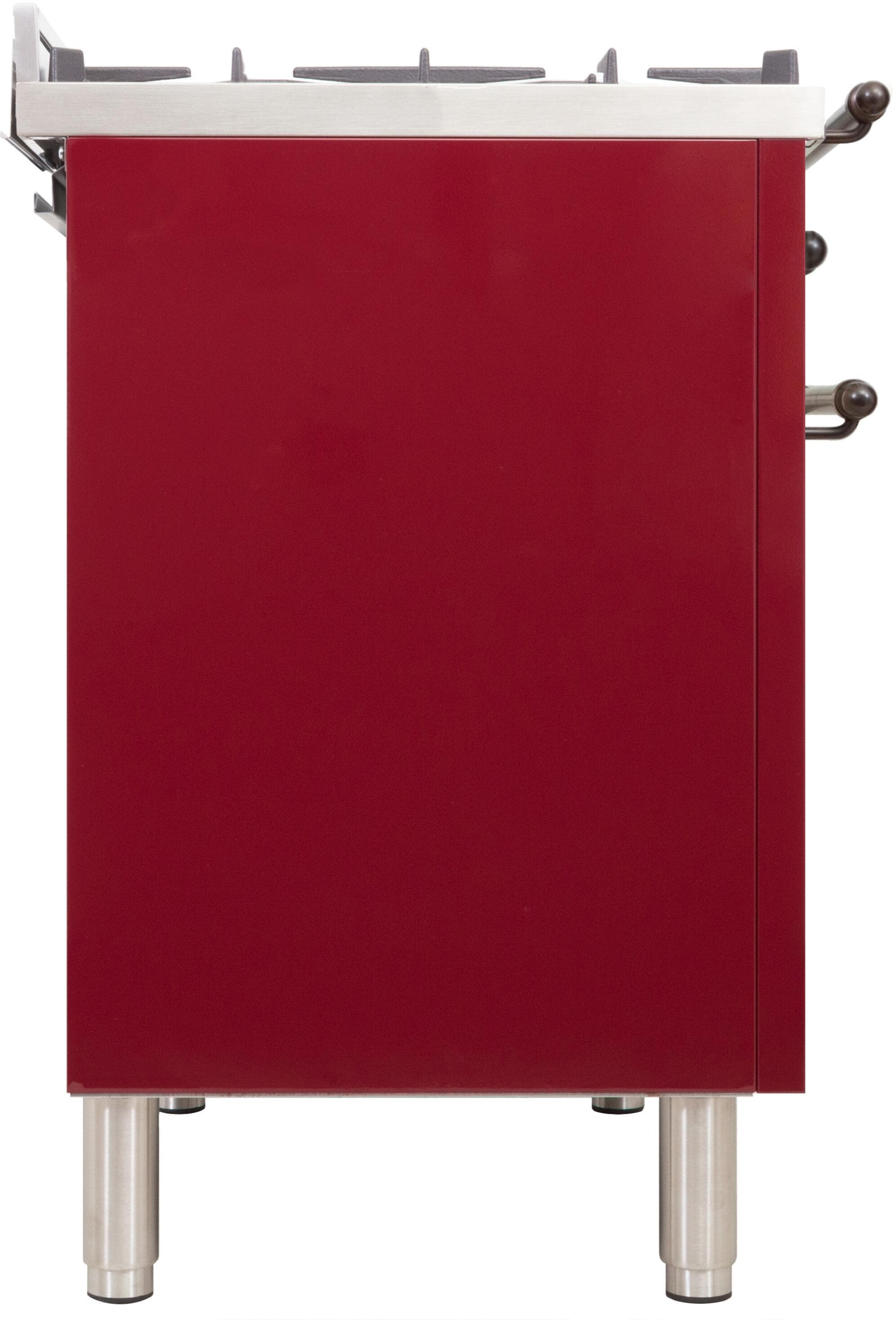Ilve UPN76DMPRBYLP Liquid Propane In Burgundy W/ Bronze Trim