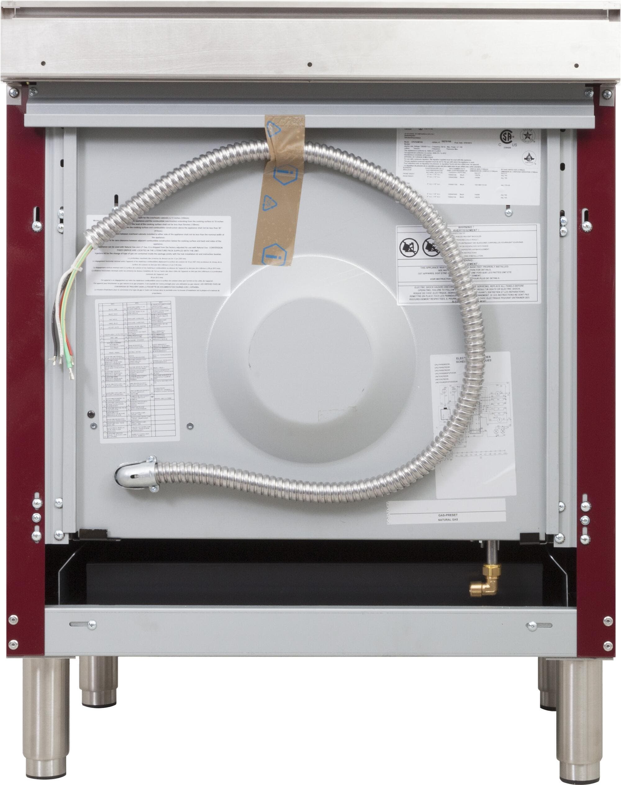 Ilve UPN76DMPRBYLP Liquid Propane In Burgundy W/ Bronze Trim