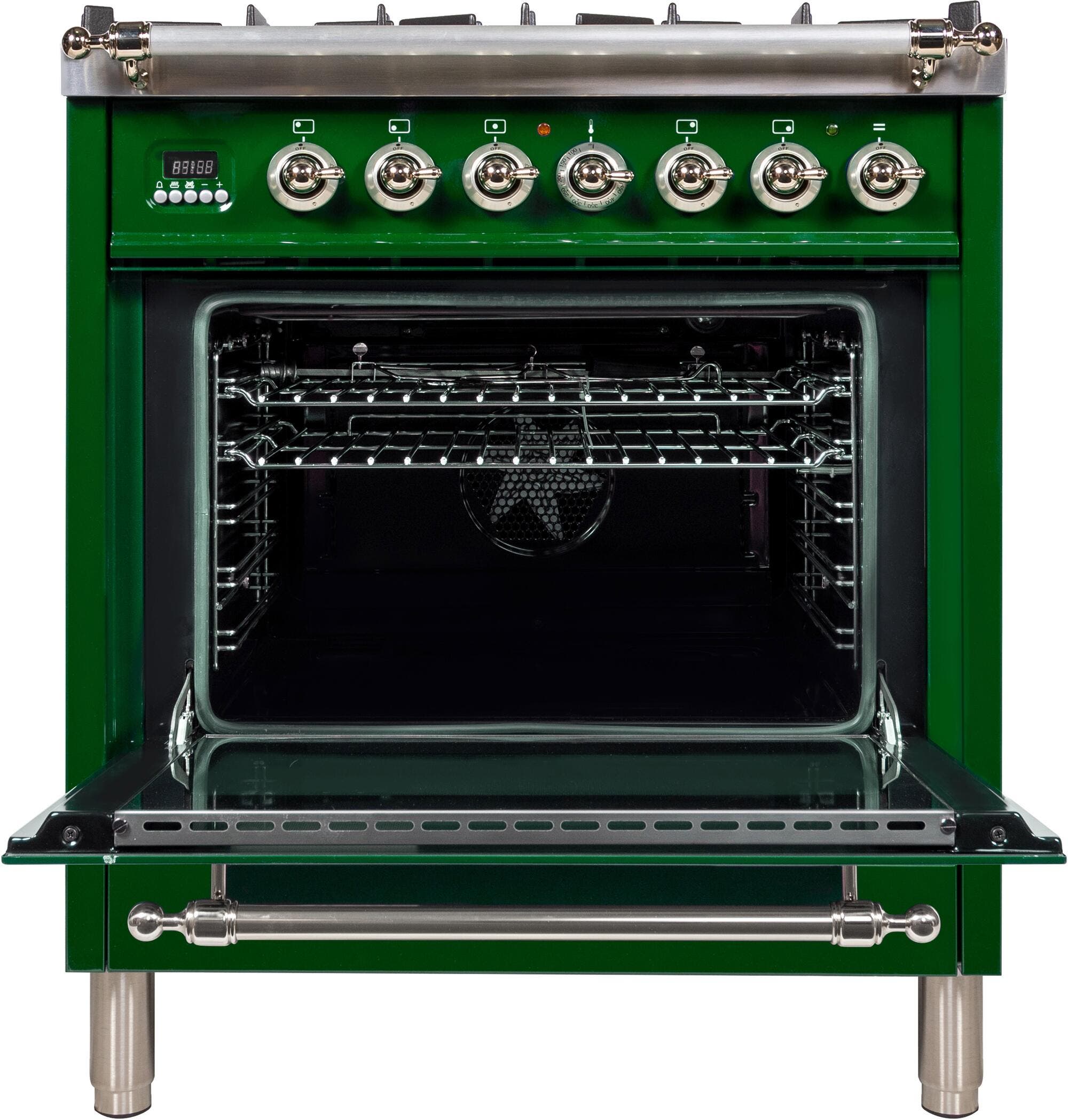 Ilve UPN76DMPVSXLP Liquid Propane In Emerald Green W/ Chrome Trim