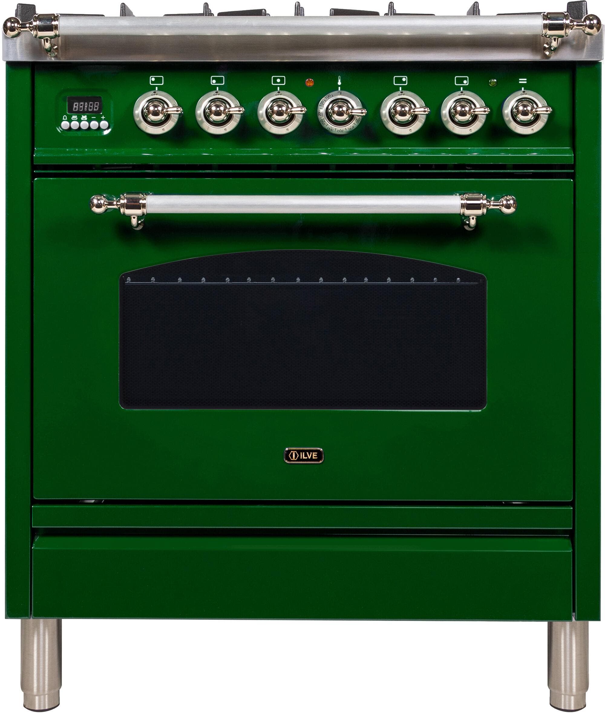 Ilve UPN76DMPVSXLP Liquid Propane In Emerald Green W/ Chrome Trim