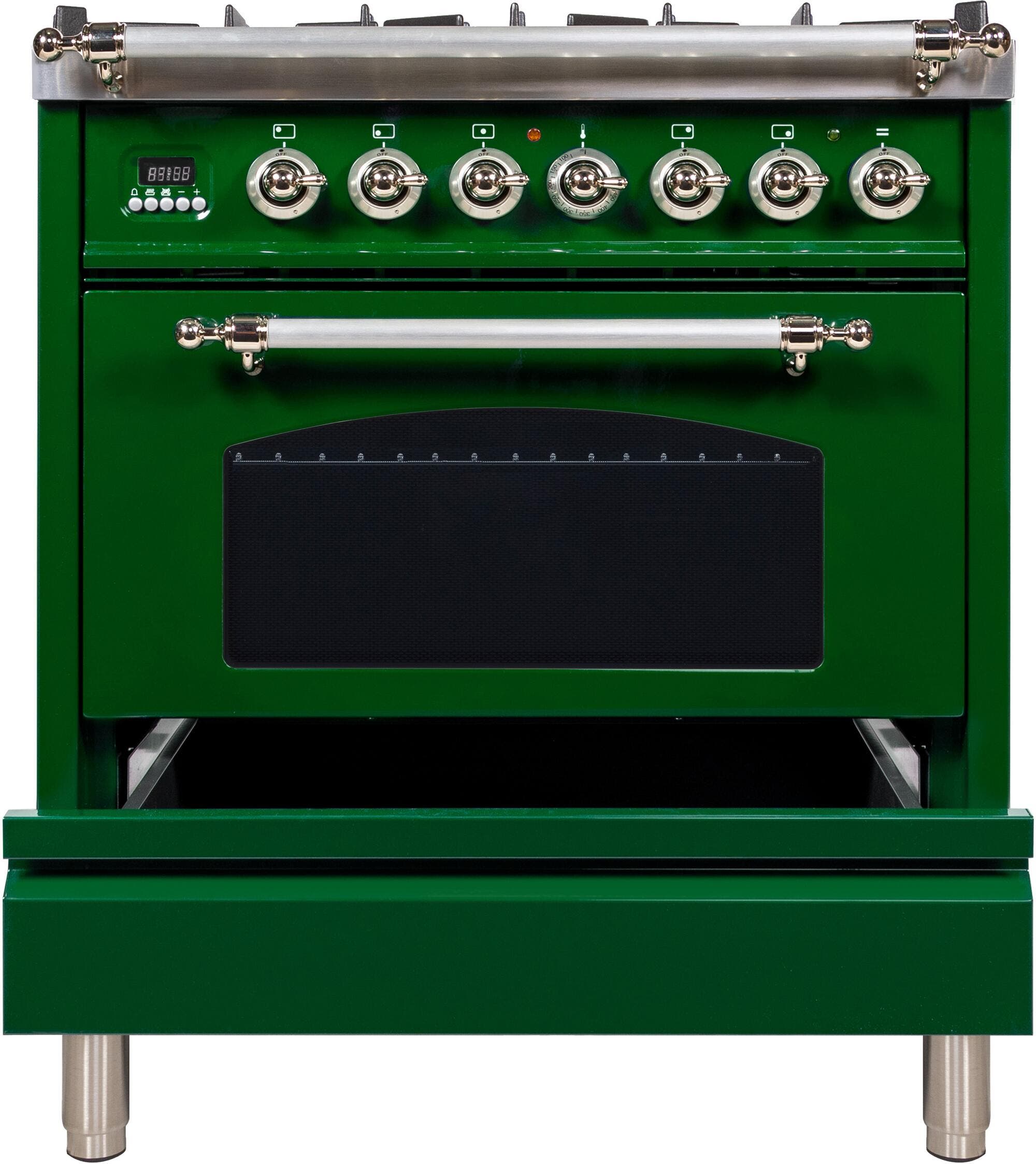 Ilve UPN76DMPVSXLP Liquid Propane In Emerald Green W/ Chrome Trim