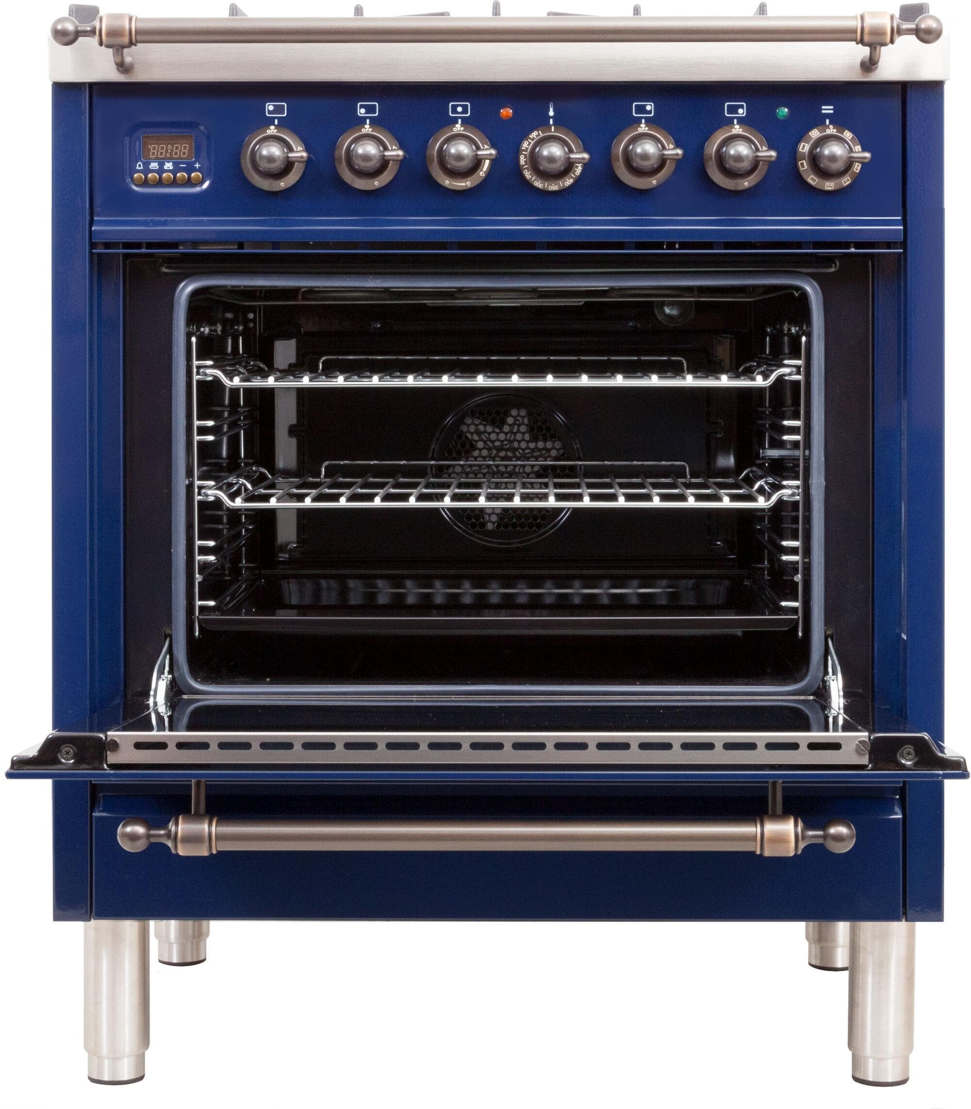 Ilve UPN76DMPBLYLP Liquid Propane In Midnight Blue W/ Bronze Trim