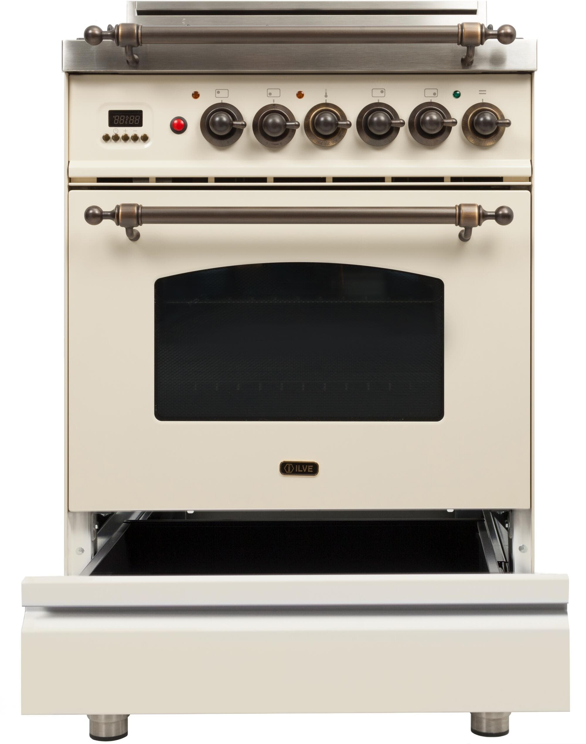 Ilve UPN60DVGGAYLP Liquid Propane In Antique White W/ Bronze Trim