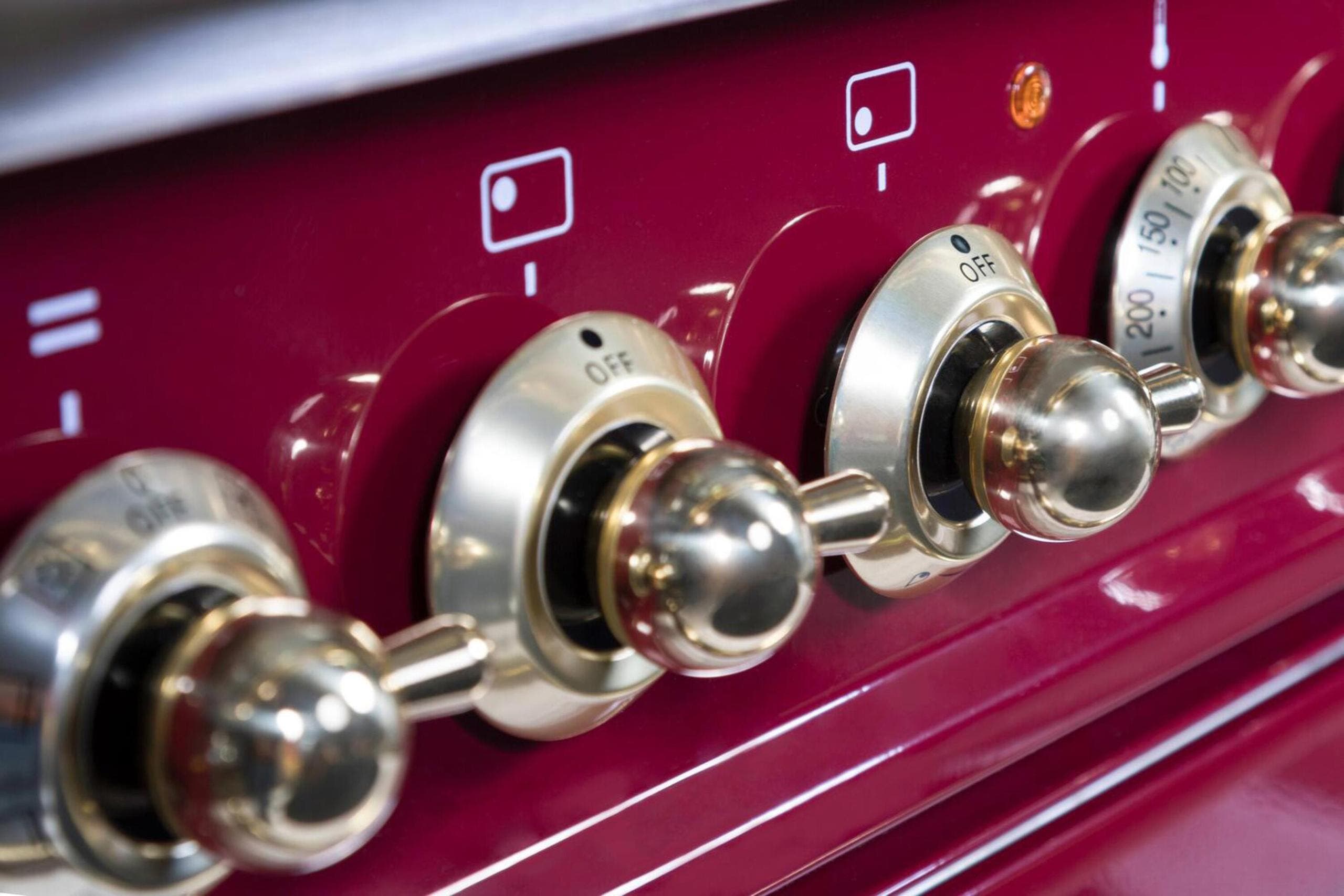 Ilve UPN60DMPRBLP Liquid Propane In Burgundy W/ Brass Trim