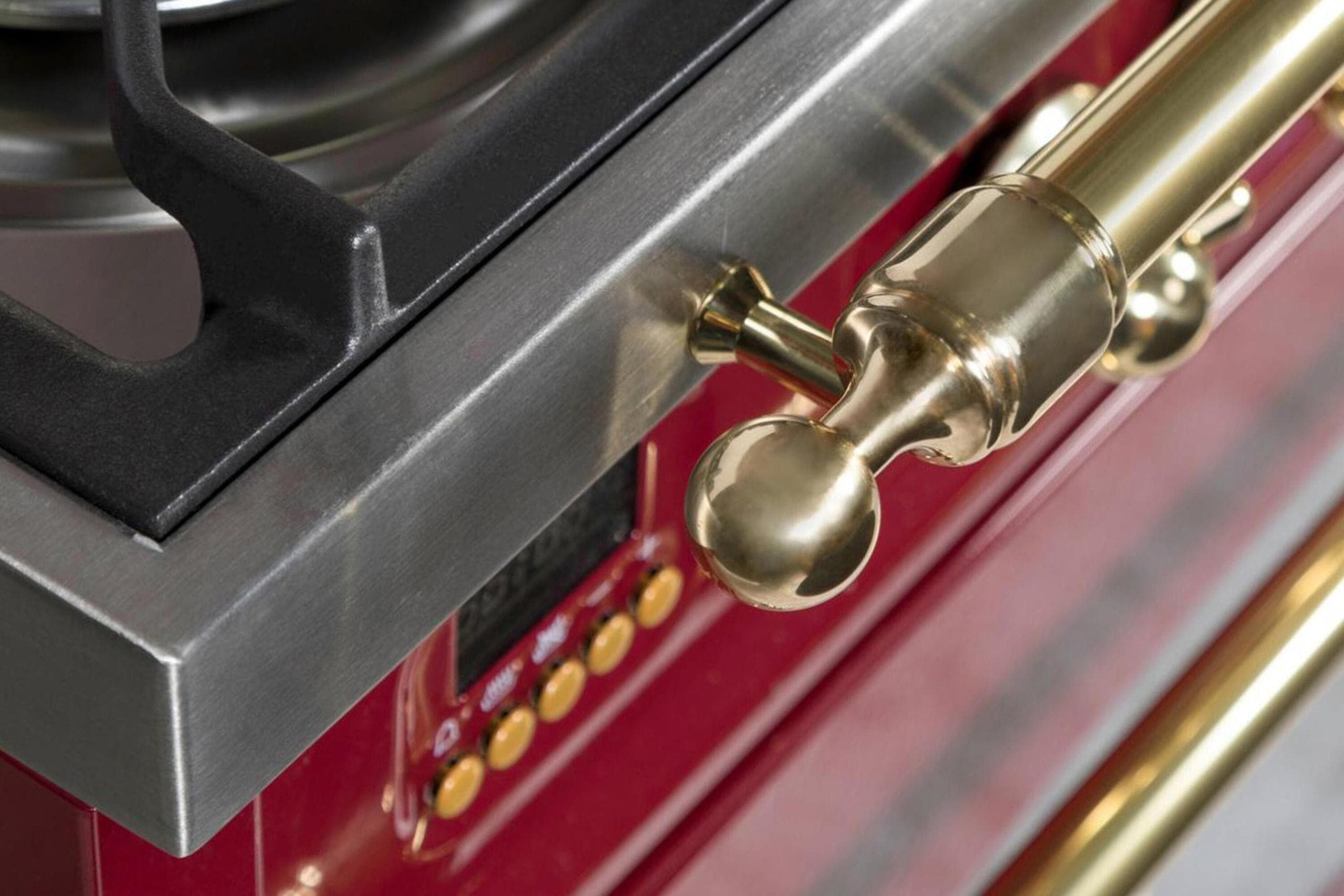 Ilve UPN60DMPRBLP Liquid Propane In Burgundy W/ Brass Trim