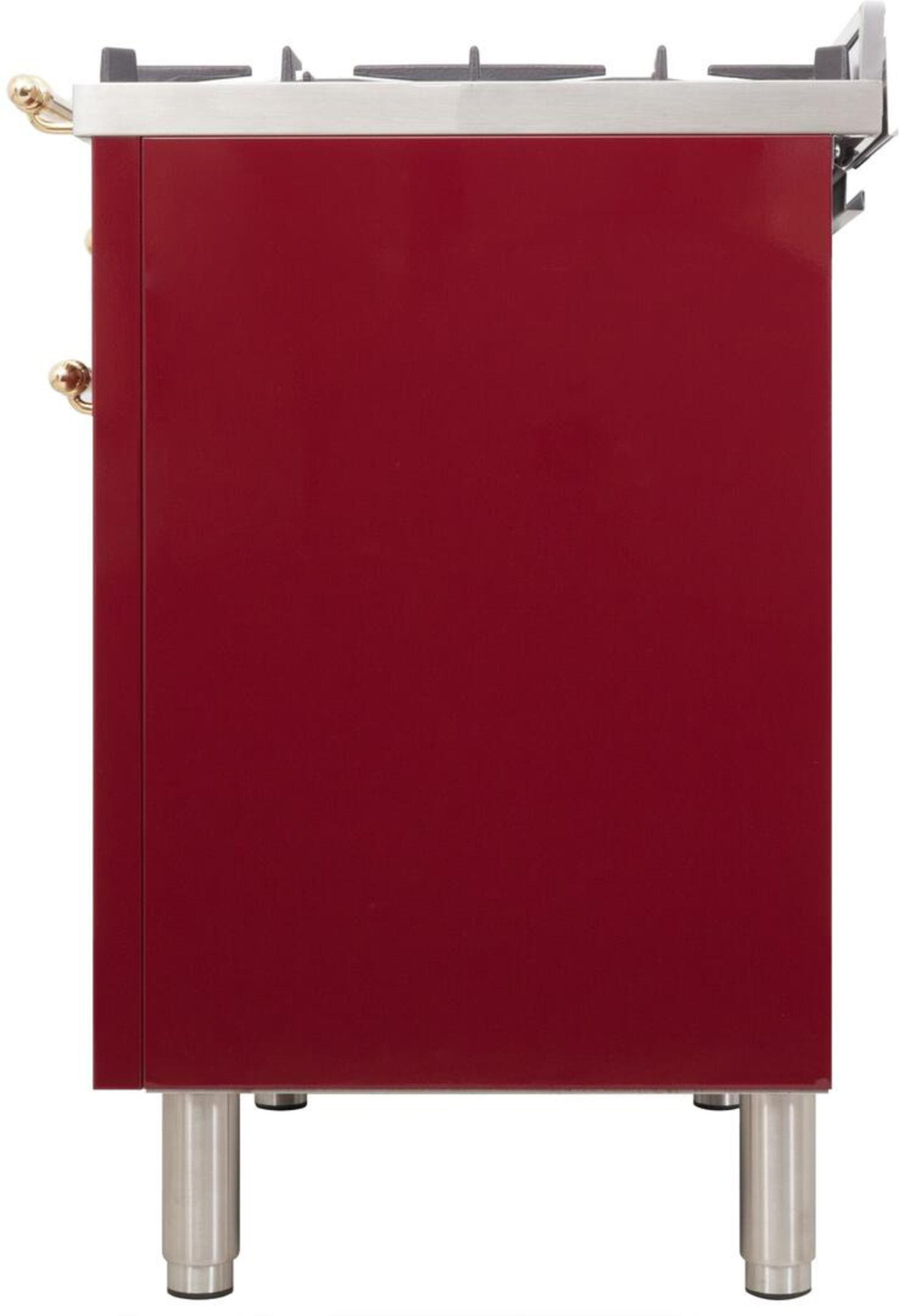 Ilve UPN60DMPRBLP Liquid Propane In Burgundy W/ Brass Trim