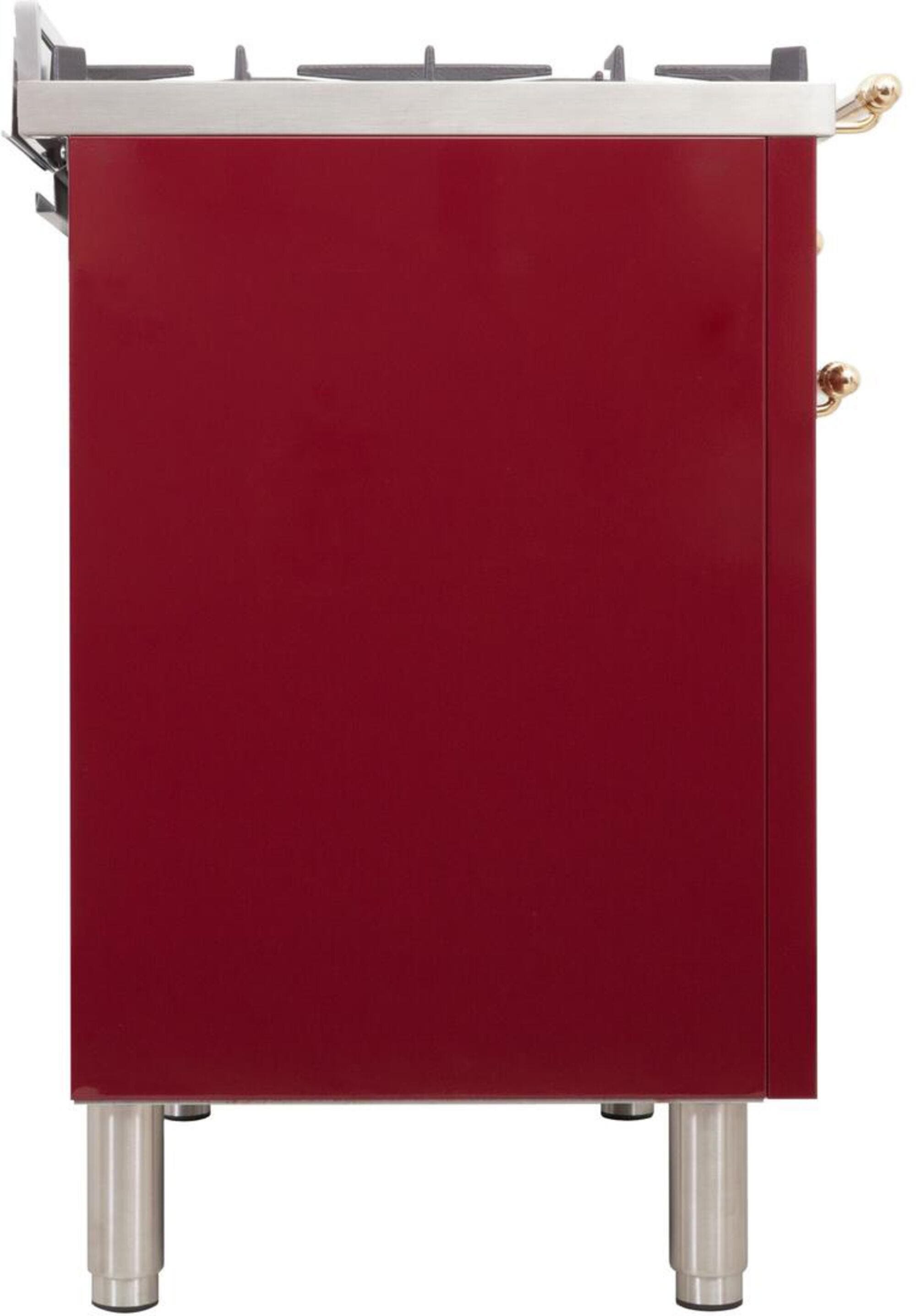Ilve UPN60DMPRBLP Liquid Propane In Burgundy W/ Brass Trim
