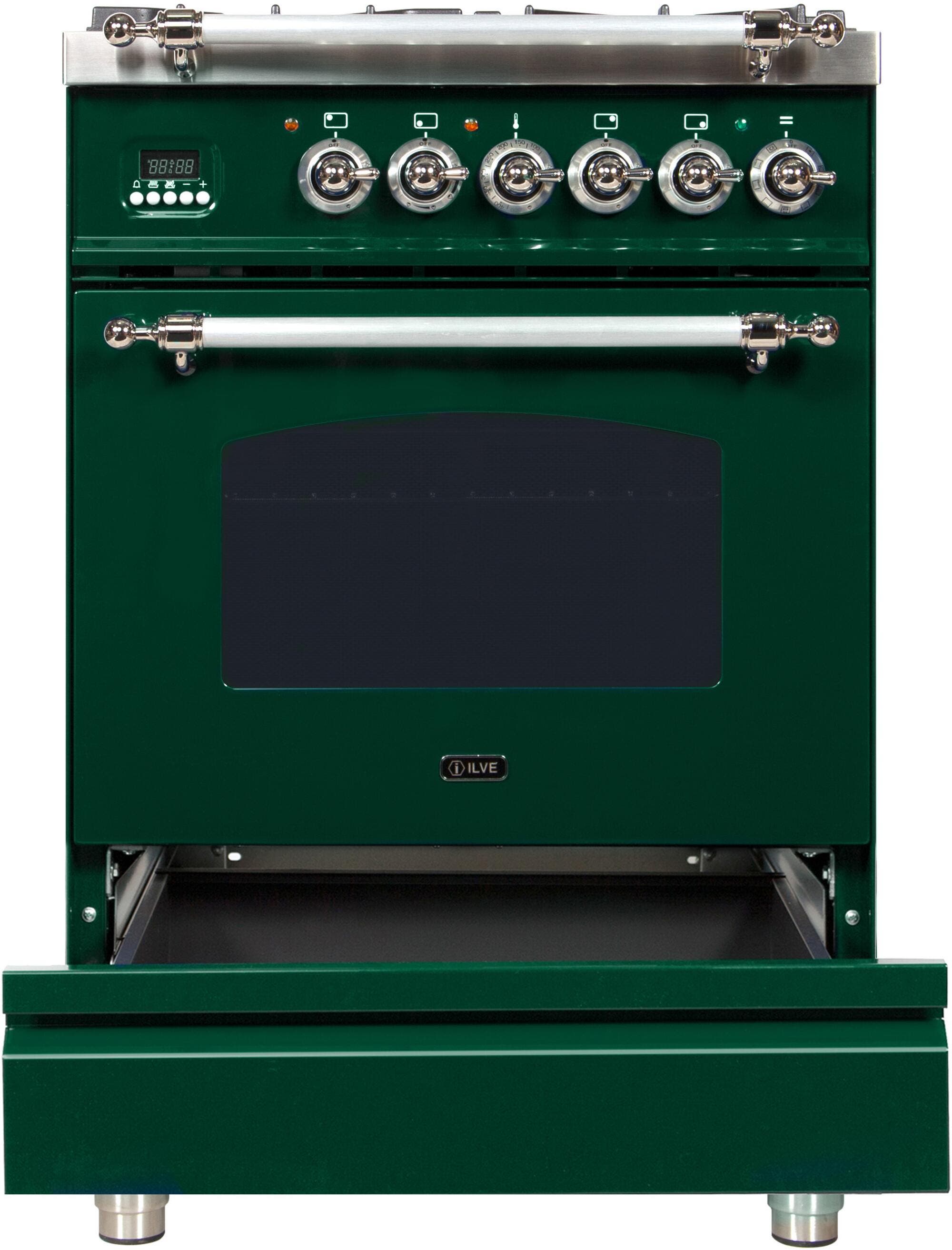 Ilve UPN60DMPVSXLP Liquid Propane In Emerald Green W/ Chrome Trim