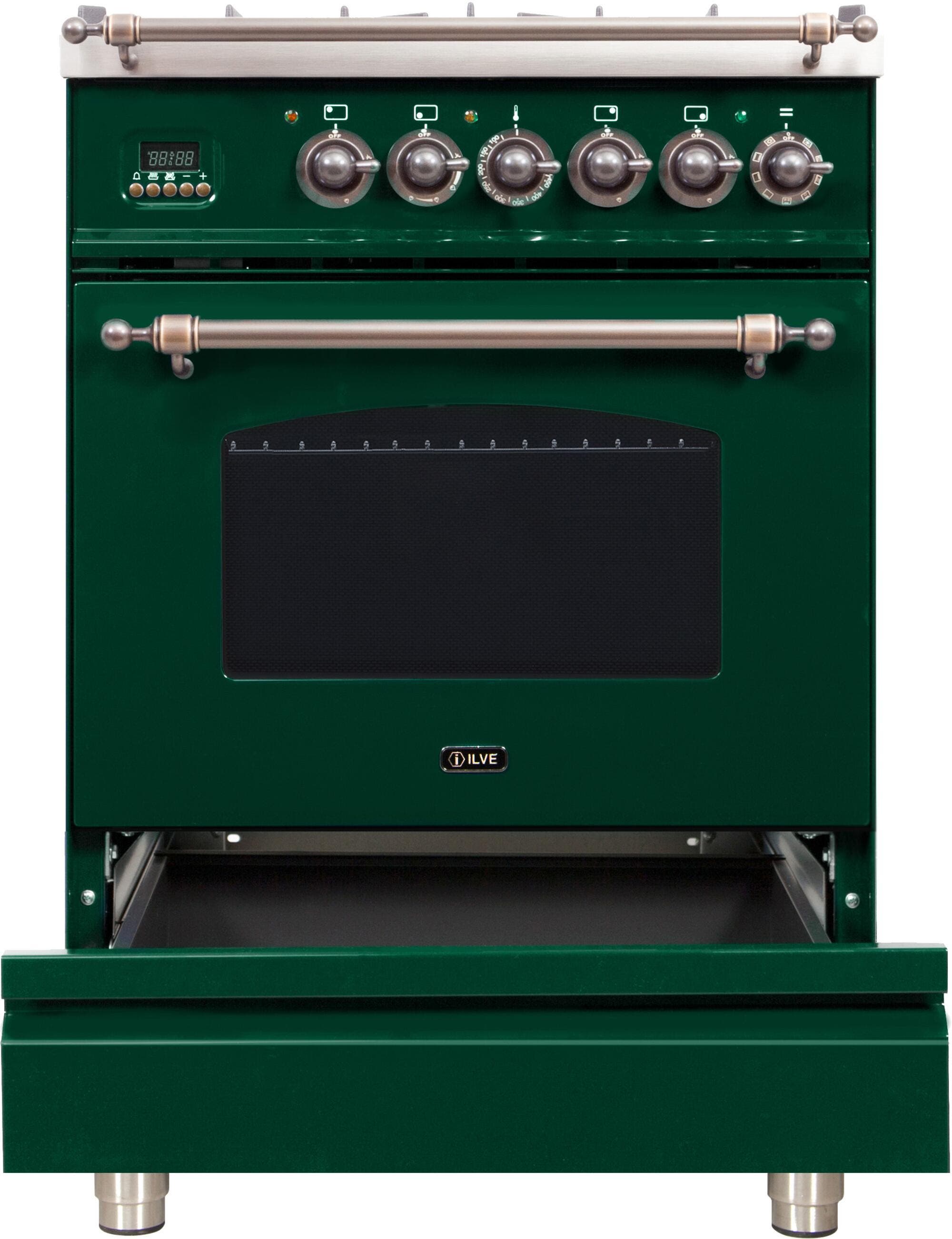 Ilve UPN60DMPVSYLP Liquid Propane In Emerald Green W/ Bronze Trim