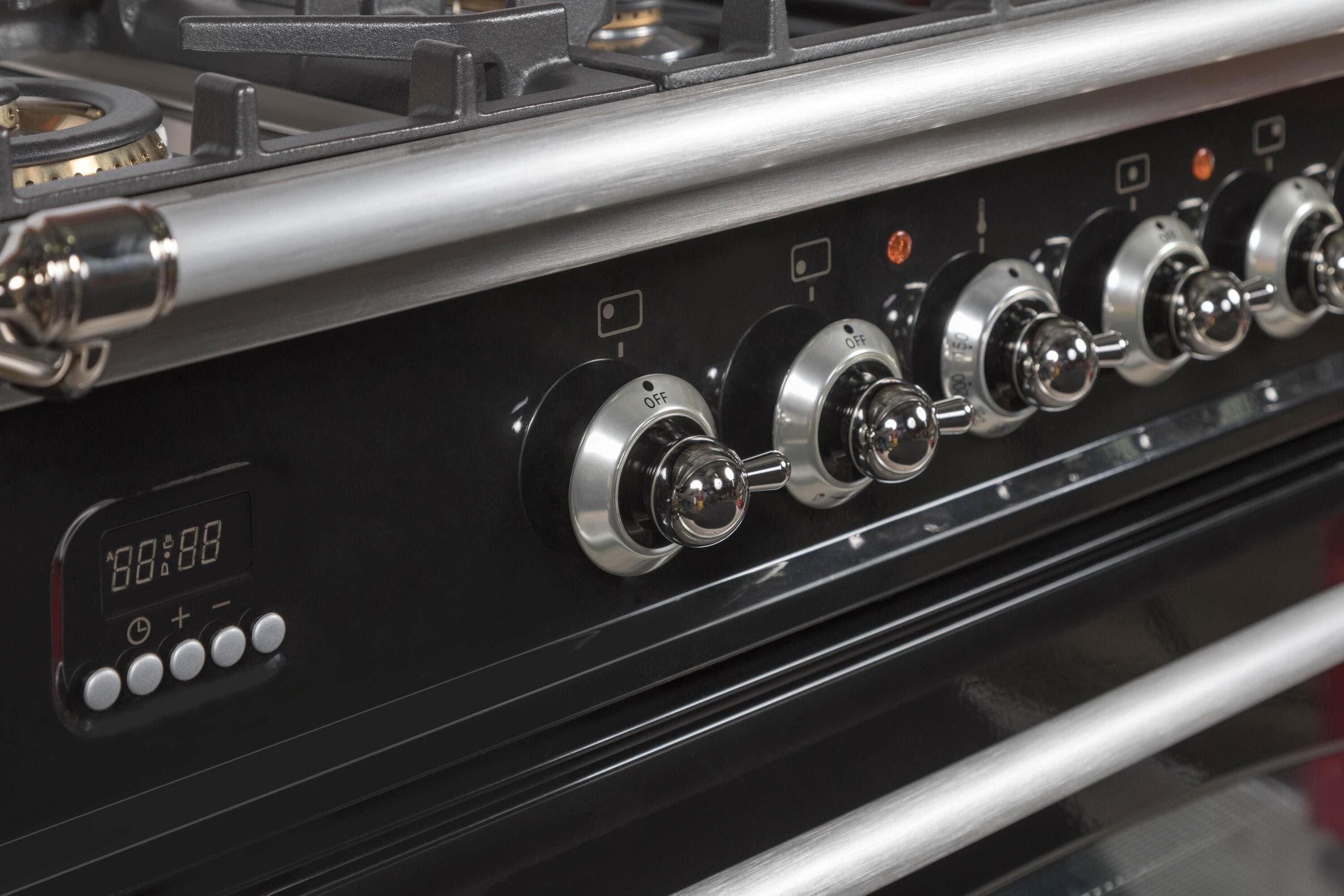 Ilve UPN60DMPNXLP Liquid Propane In Glossy Black W/ Chrome Trim