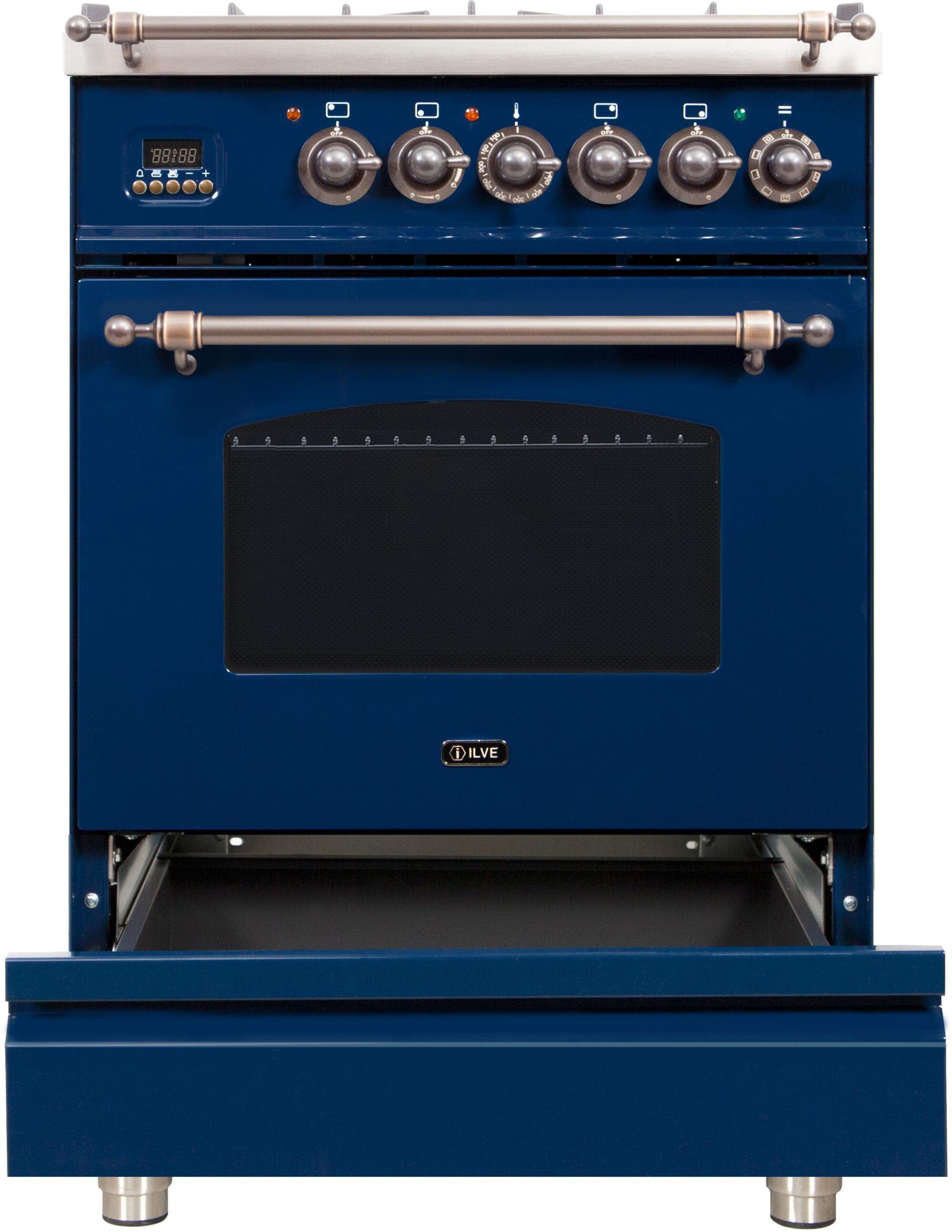 Ilve UPN60DMPBLYLP Liquid Propane In Midnight Blue W/ Bronze Trim