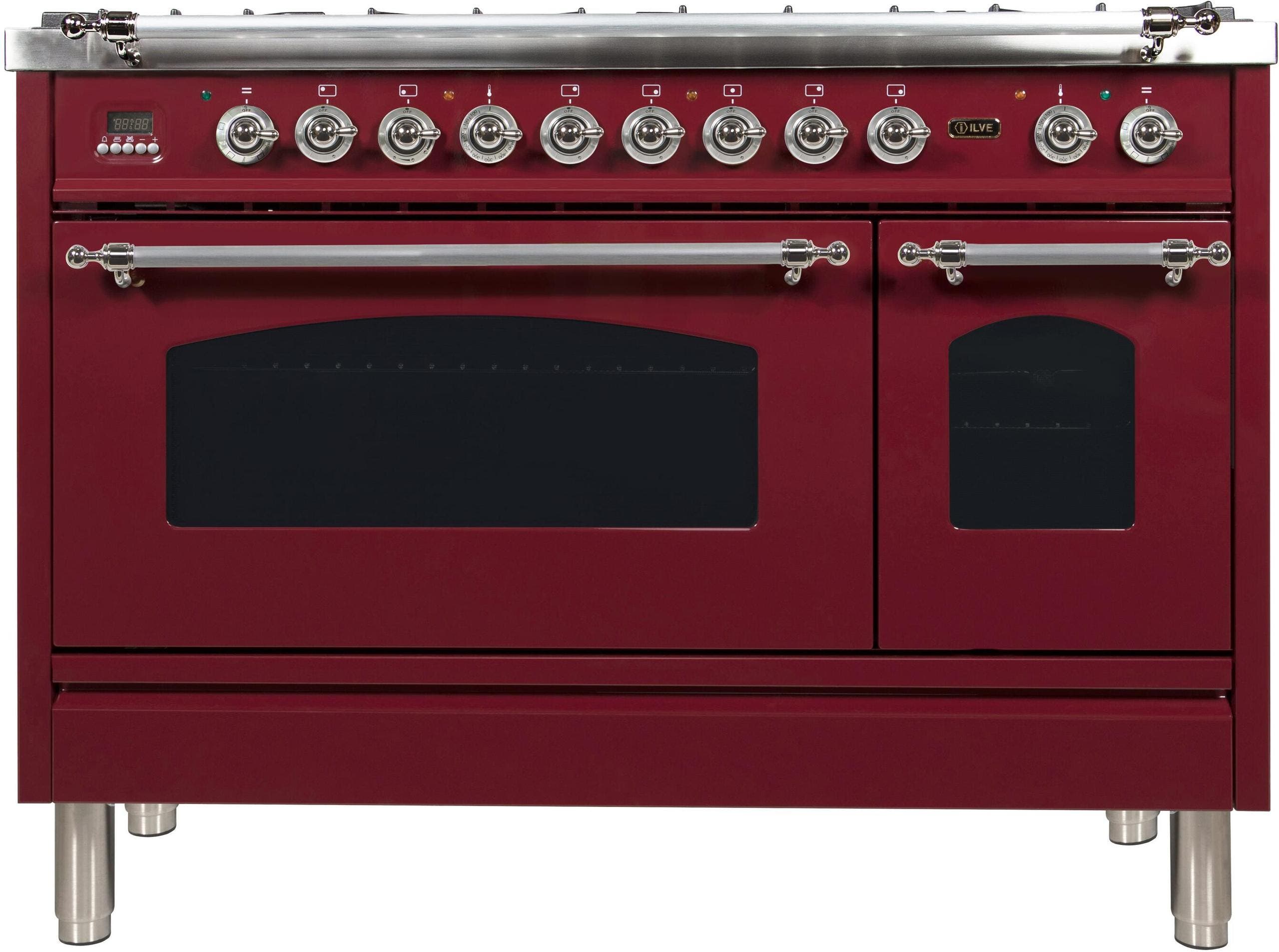 Ilve UPN120FDMPRBXLP Liquid Propane In Burgundy W/ Chrome Trim