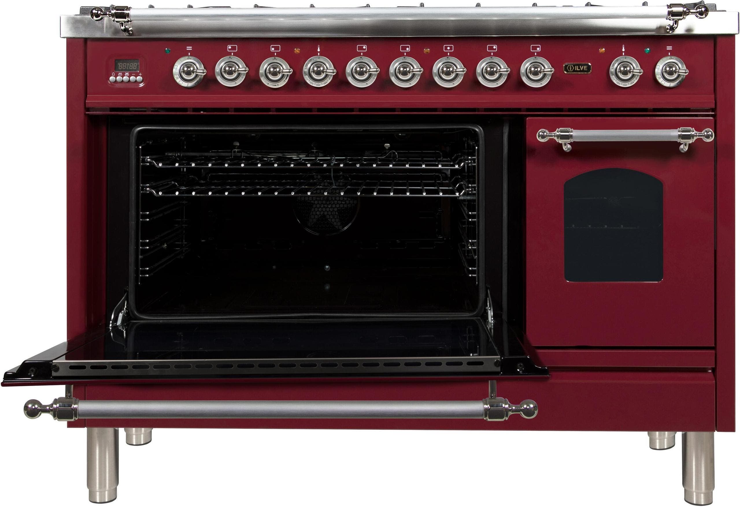 Ilve UPN120FDMPRBXLP Liquid Propane In Burgundy W/ Chrome Trim