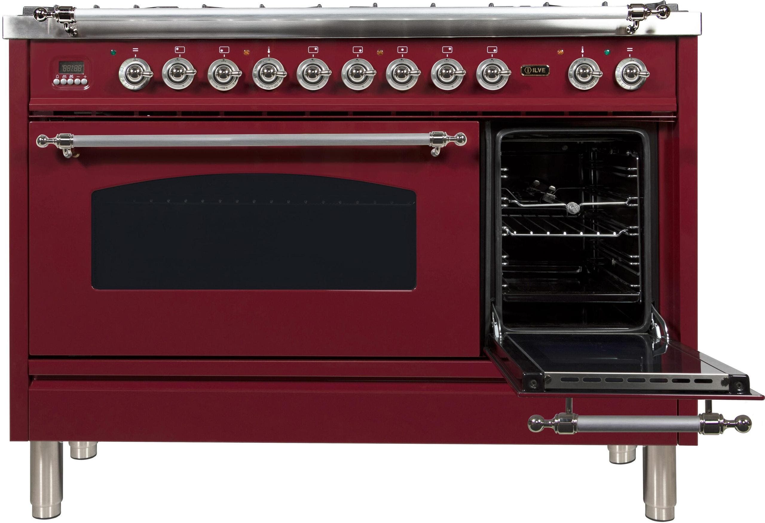 Ilve UPN120FDMPRBXLP Liquid Propane In Burgundy W/ Chrome Trim